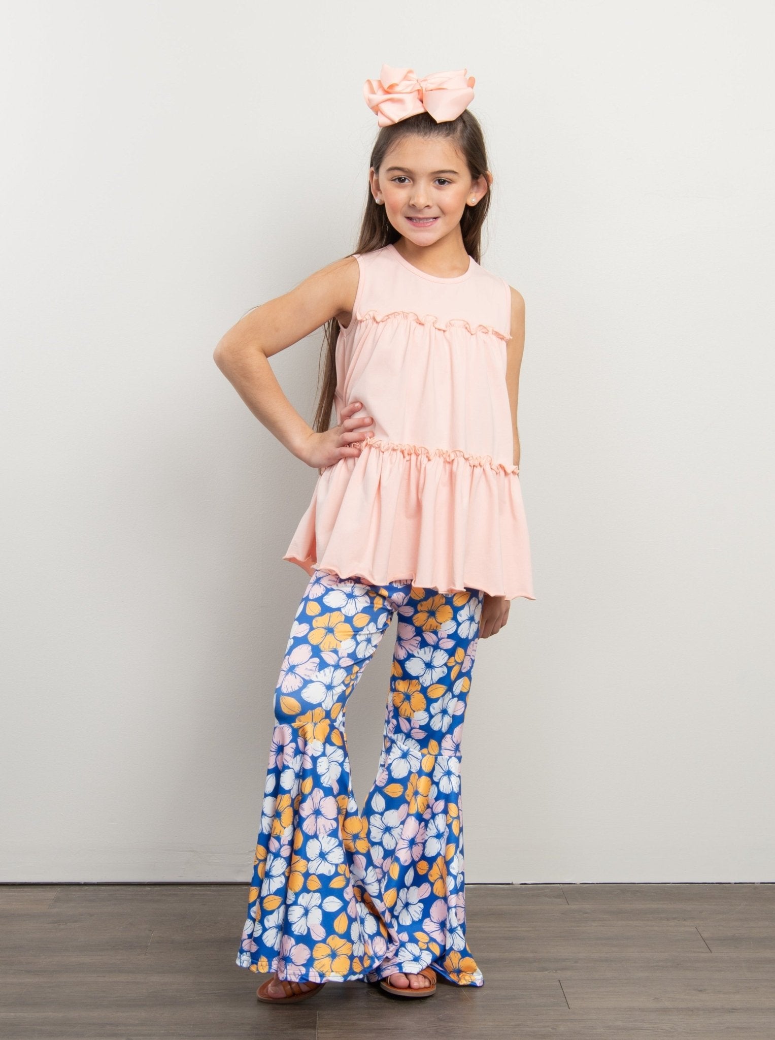 Hibiscus Bell Bottoms - Marie Nicole Clothing