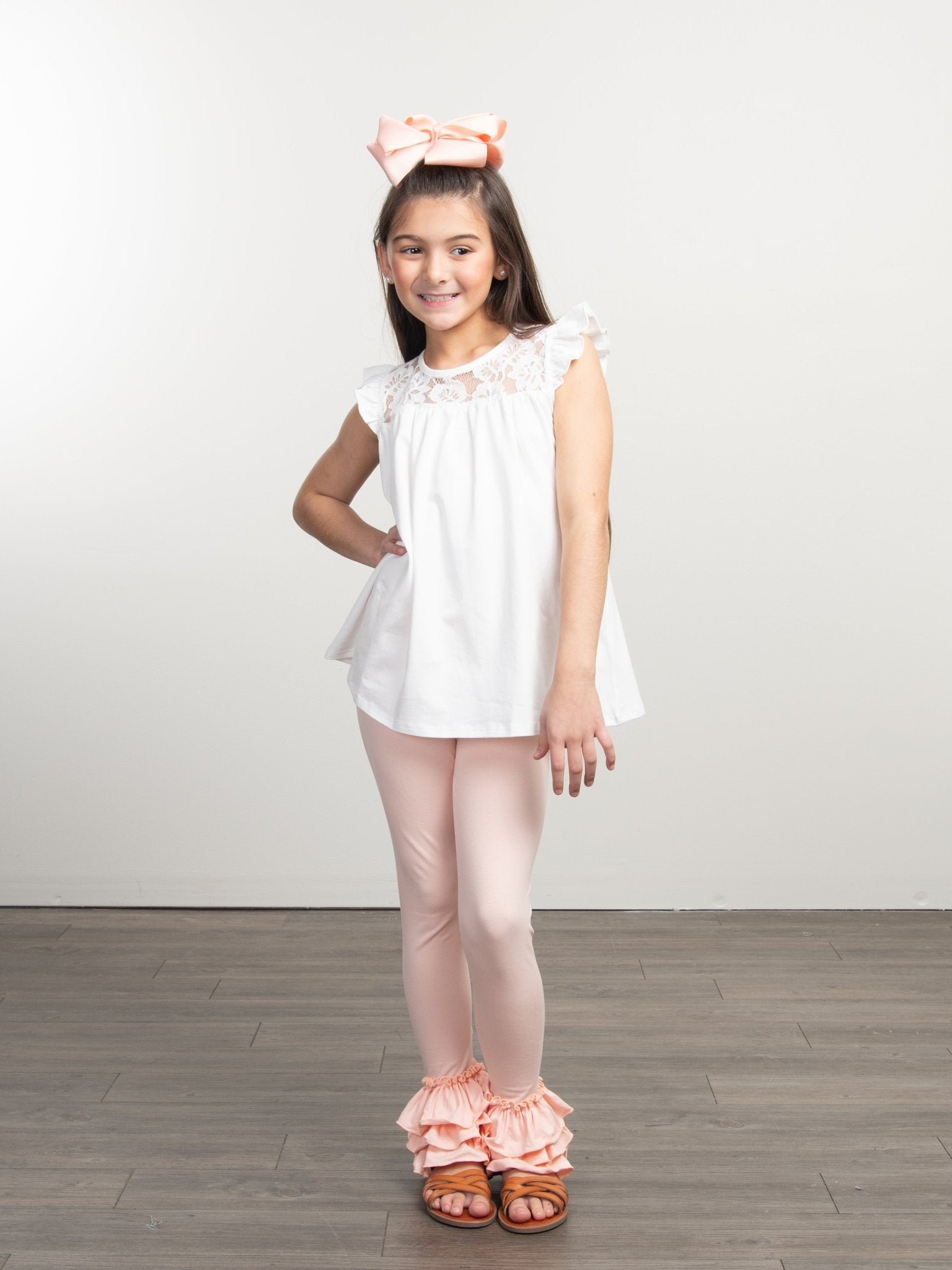 Cotton Lace Ruffle Tunic - White - Marie Nicole Clothing