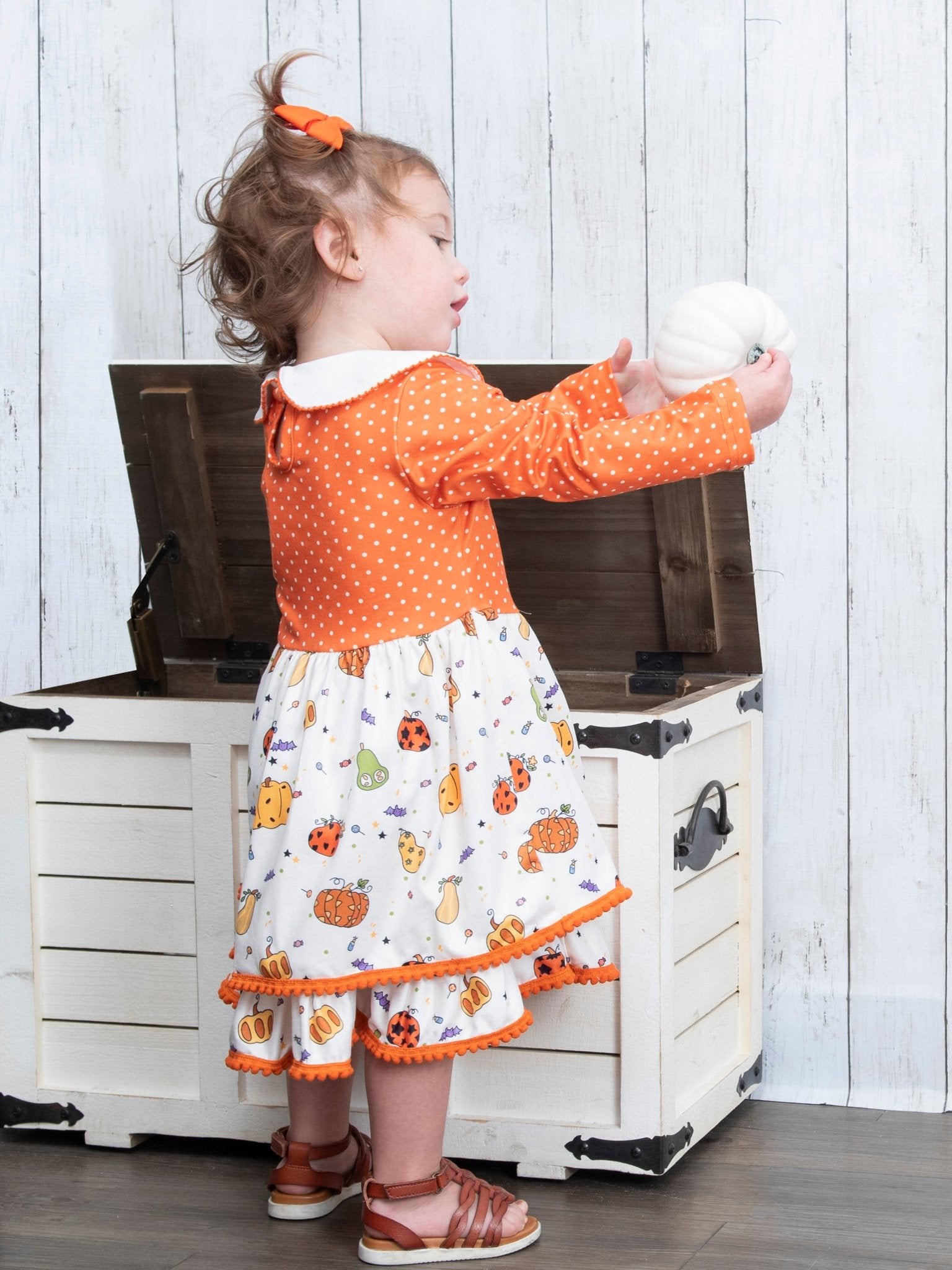 Pumpkin Spice & Spooky Nights Vintage Dress - Marie Nicole Clothing