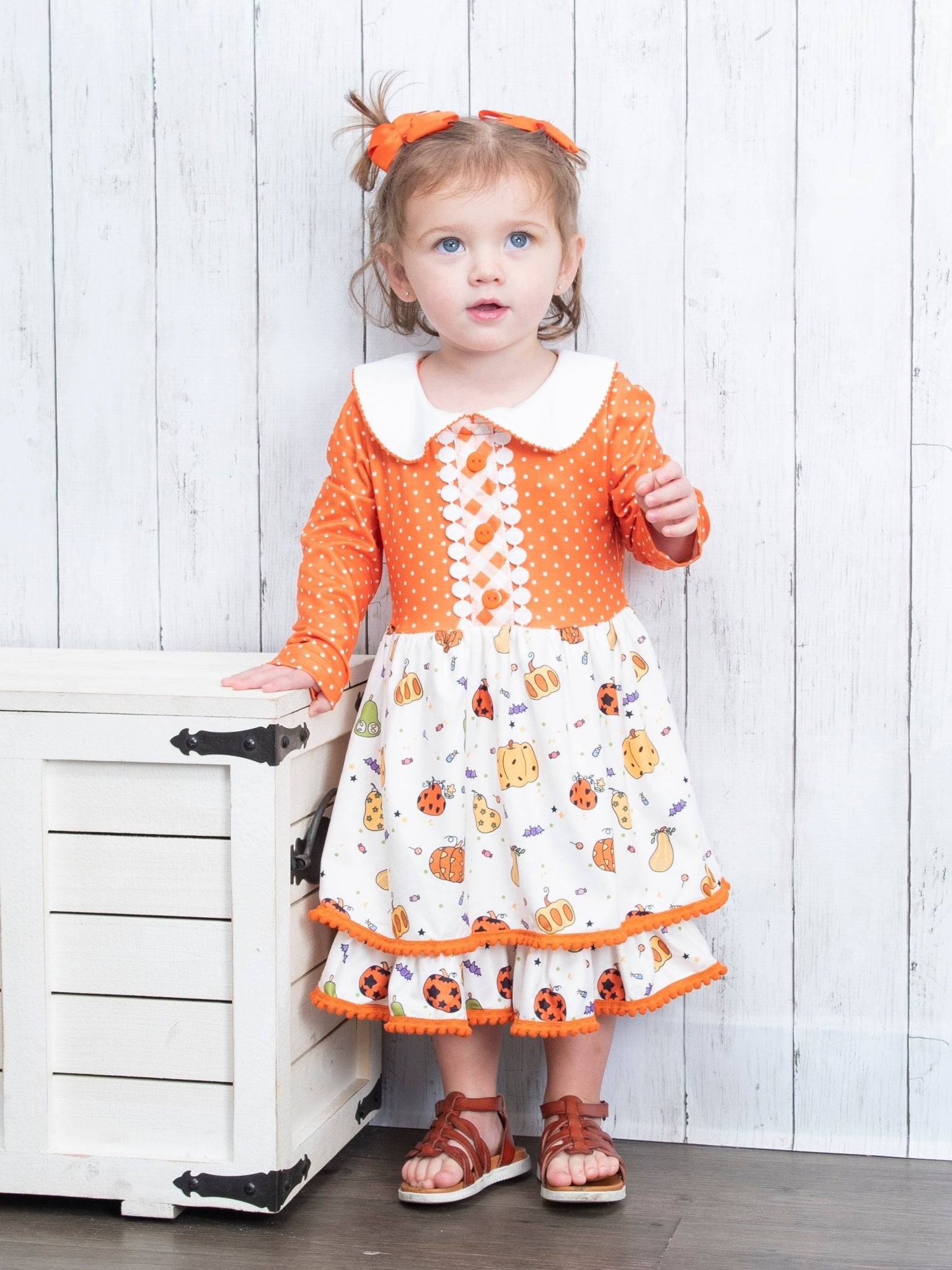Pumpkin Spice & Spooky Nights Vintage Dress - Marie Nicole Clothing
