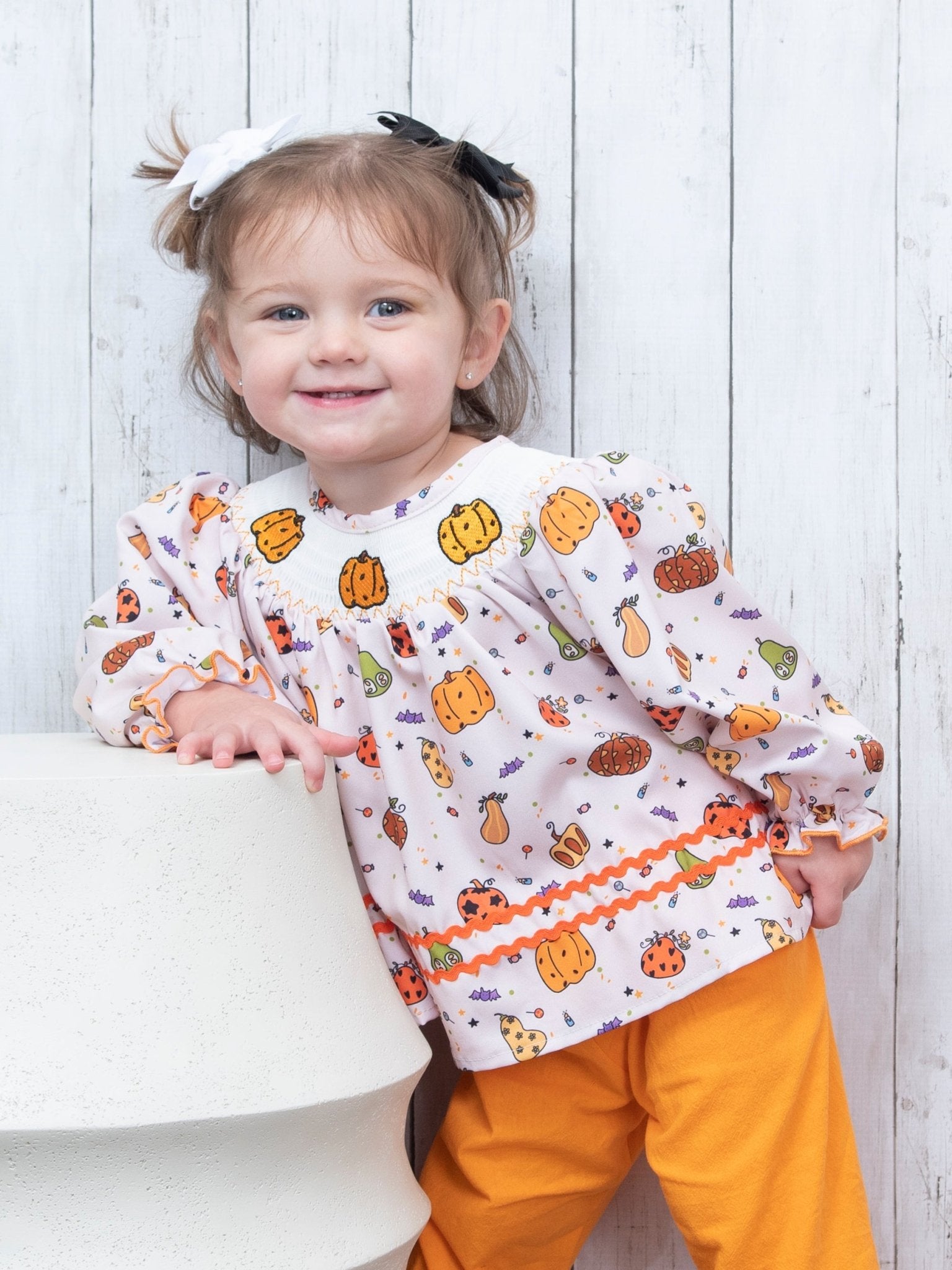 Pumpkin Spice & Spooky Nights Smocked Outfit - Marie Nicole Clothing