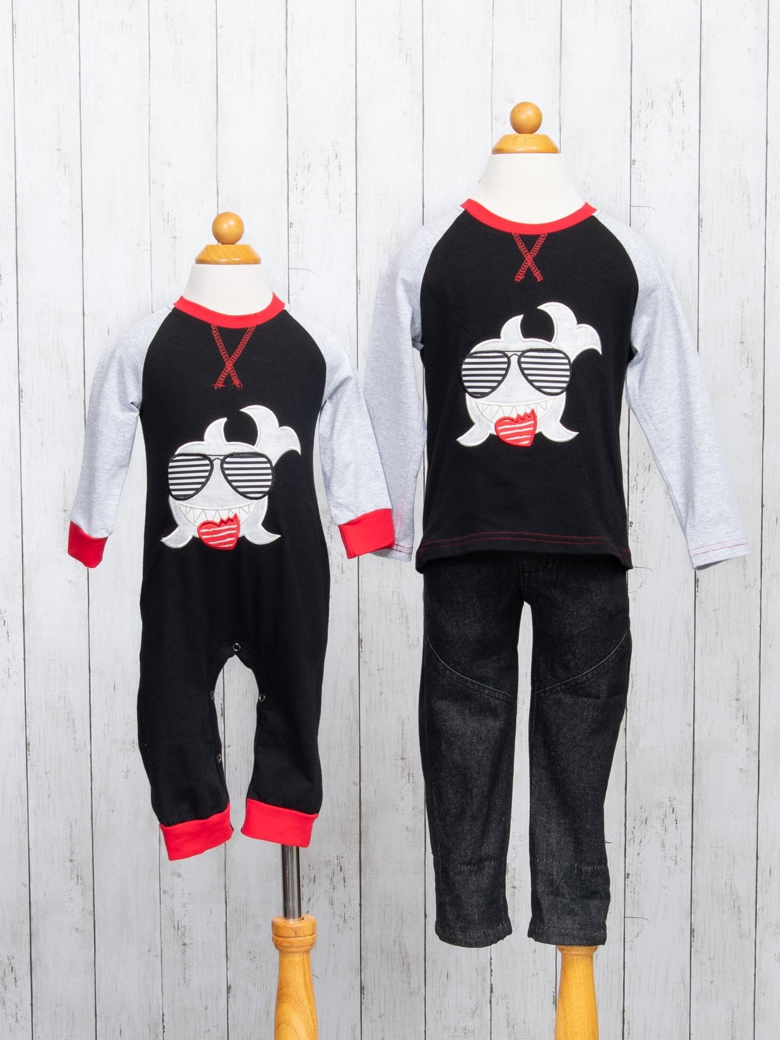Love Bite Shark Raglan Shirt - Marie Nicole Clothing