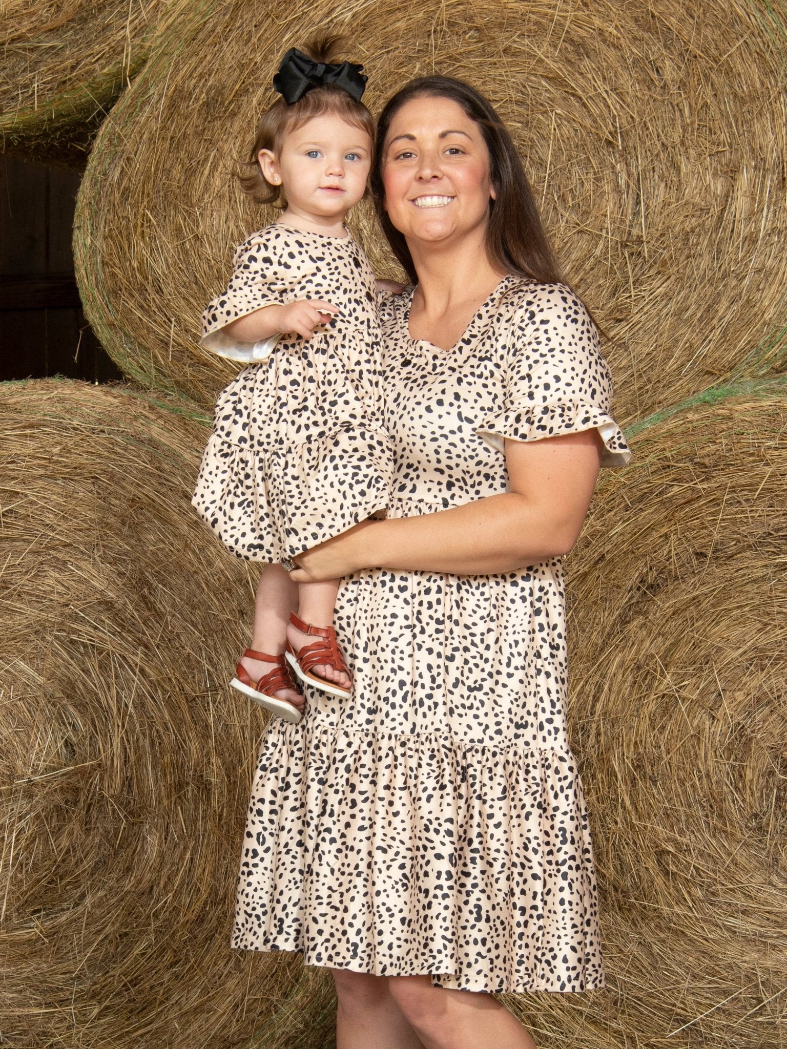 Mom & Me Dalmatian Print Tiered Ruffle Dress - Marie Nicole Clothing
