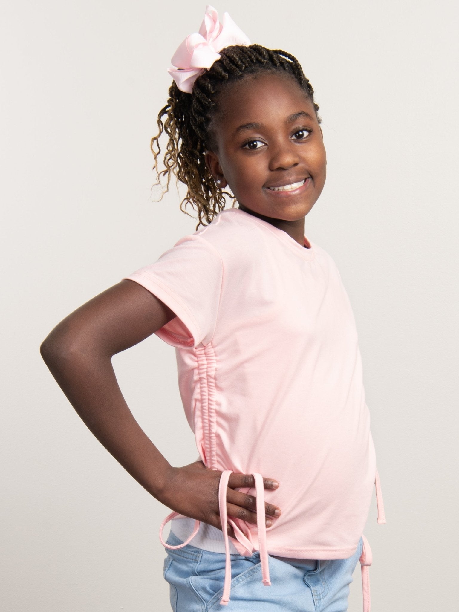 Soft Pink Side Cinch Top - Marie Nicole Clothing