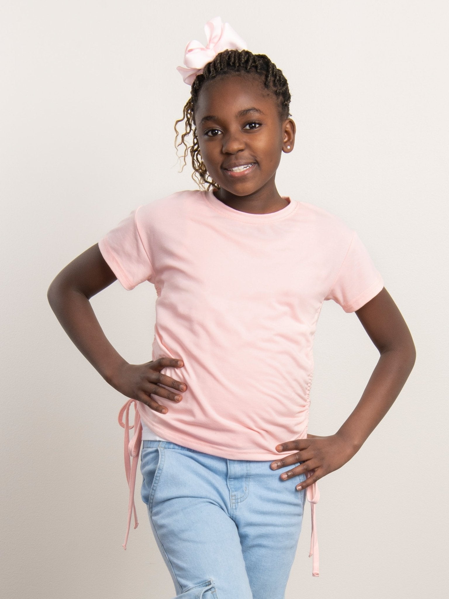 Soft Pink Side Cinch Top - Marie Nicole Clothing