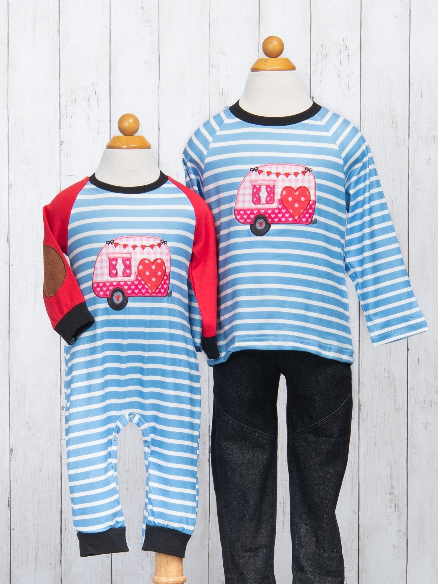 Pink Gingham Heart Camper Shirt - Marie Nicole Clothing