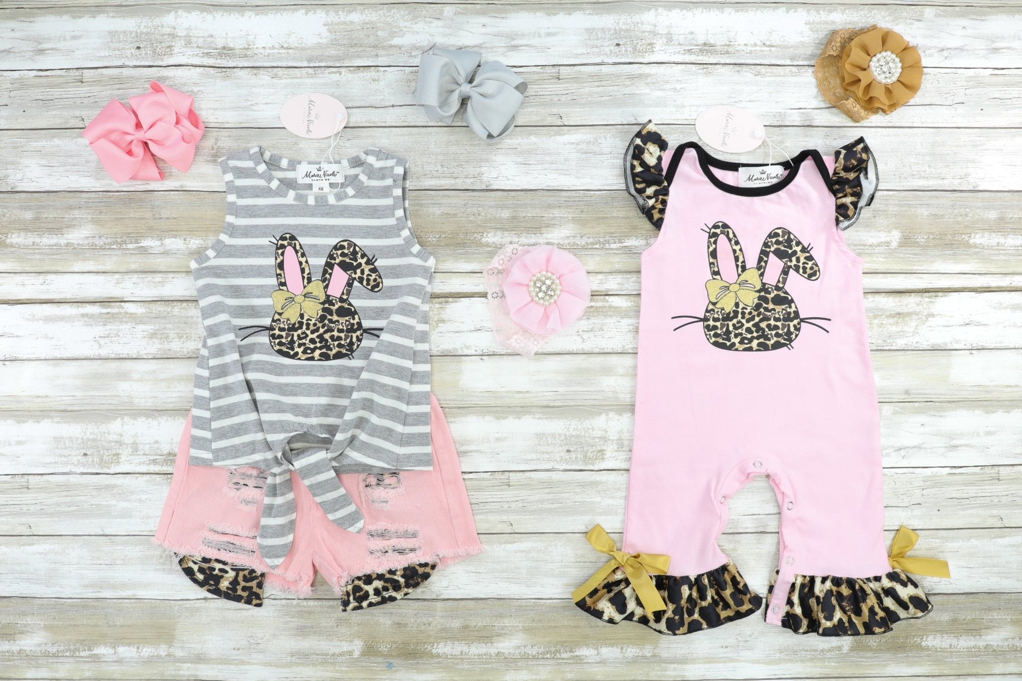Leopard Bunny Tank & Distressed Denim Outfit - Marie Nicole Clothing