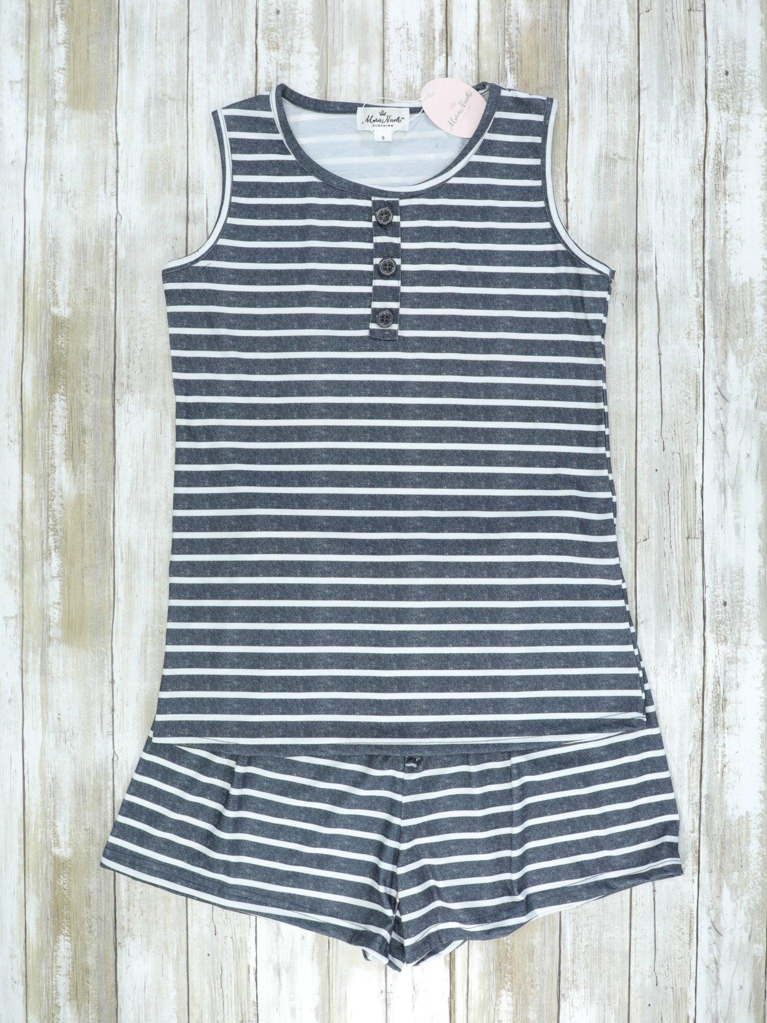 Mom & Me Black Striped Loungewear Set - Marie Nicole Clothing
