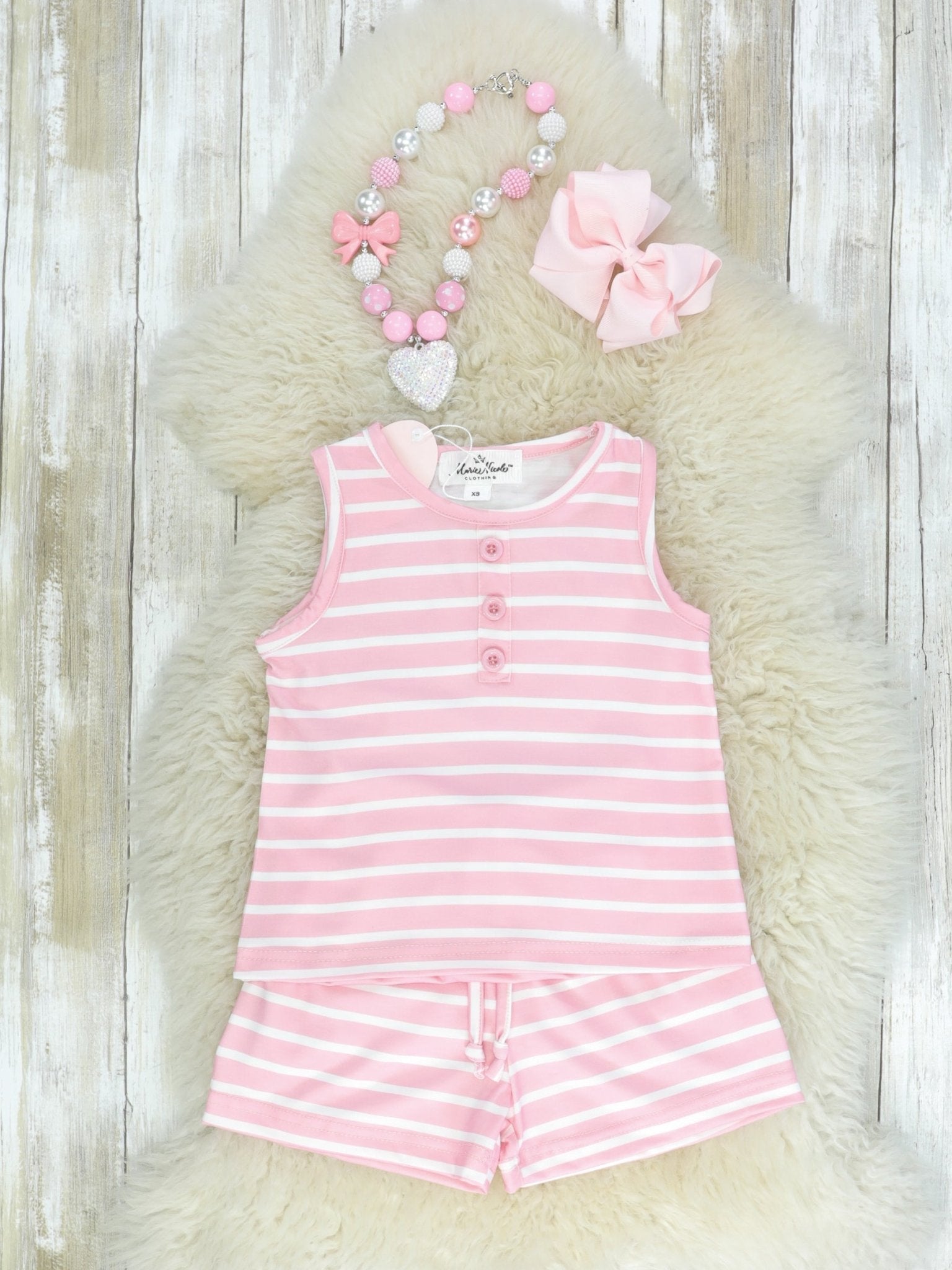 Mom & Me Pink Striped Loungewear Set - Marie Nicole Clothing