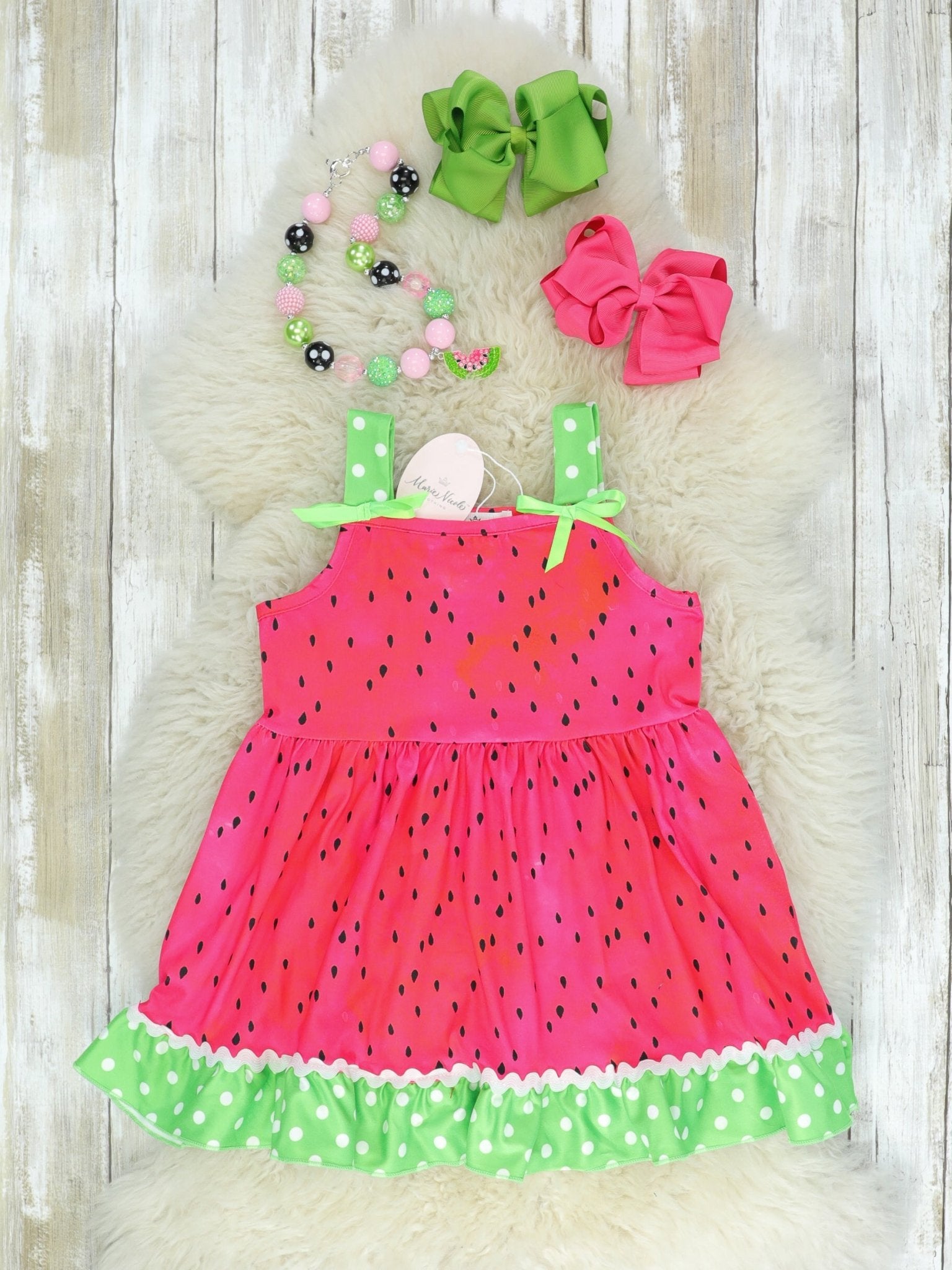 Watermelon Midi Tank Dress - Marie Nicole Clothing
