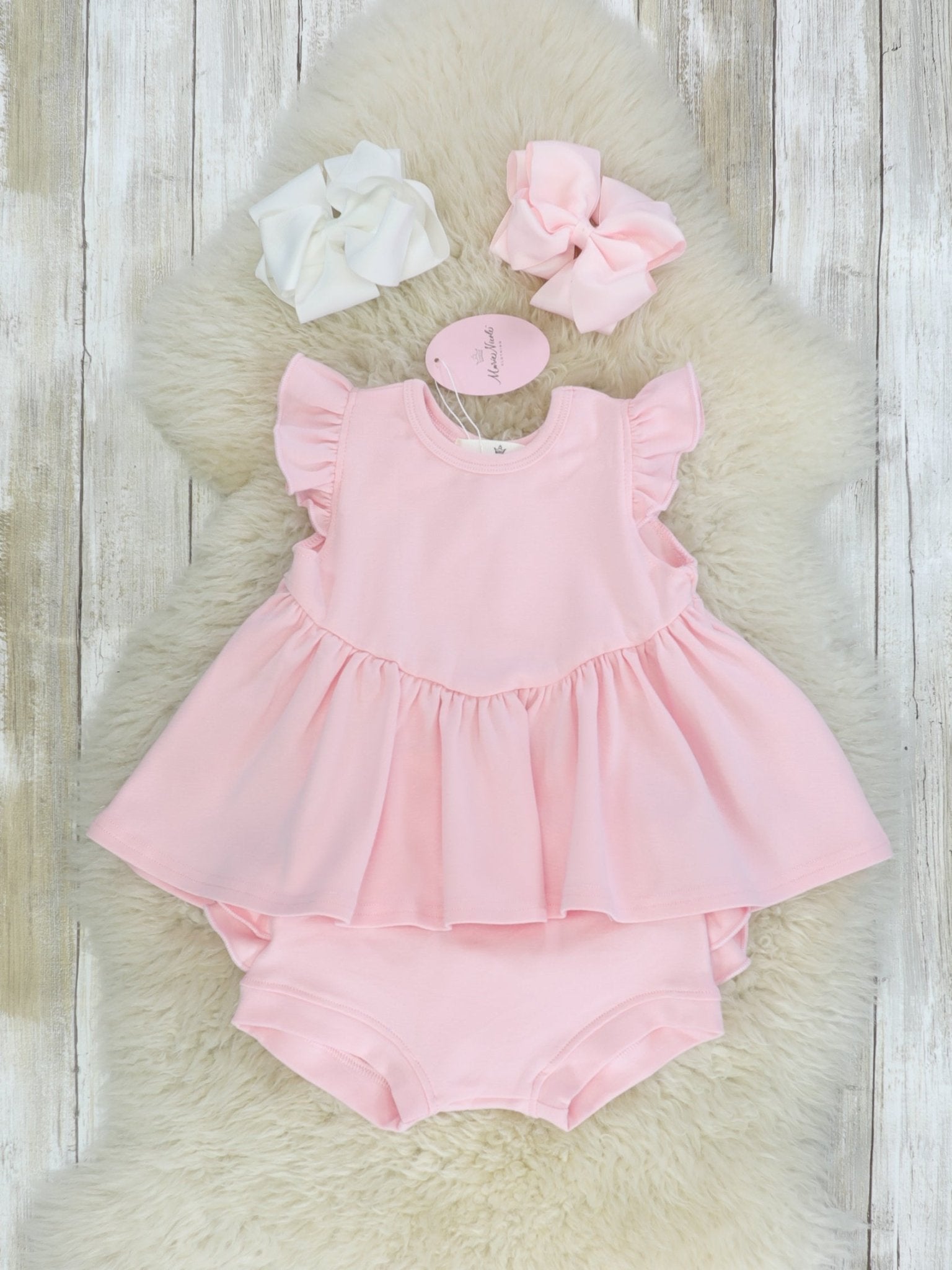 Cotton Hi - Lo Ruffle Top - Icy Pink - Marie Nicole Clothing