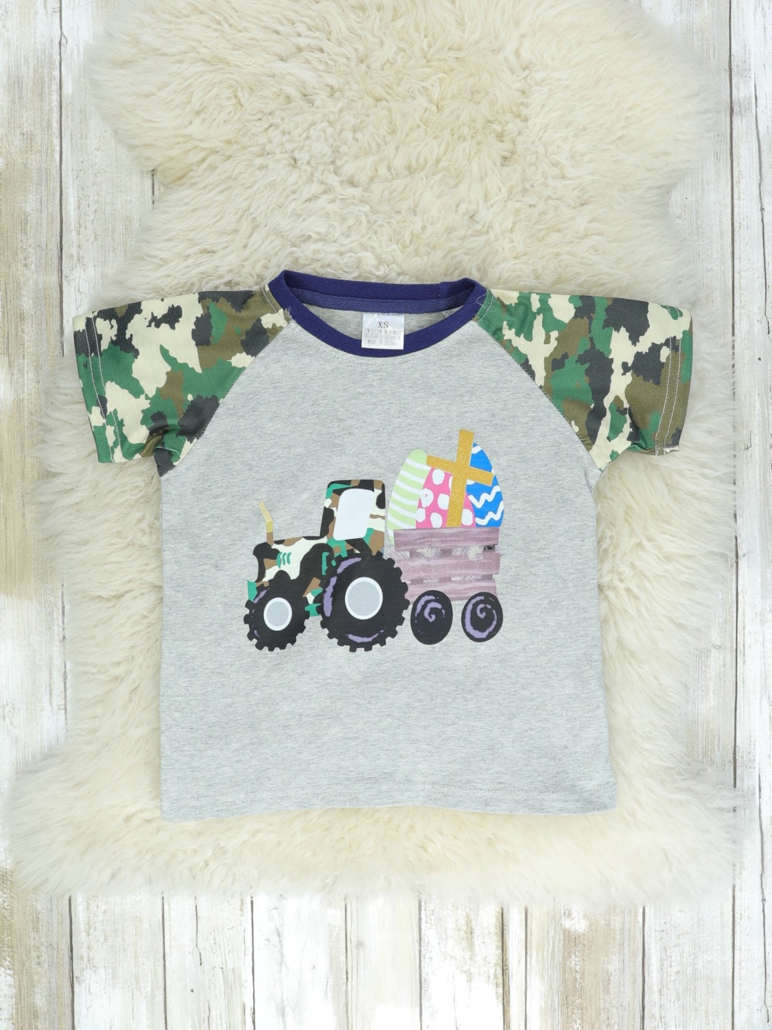 Camo Raglan Easter Shirt - Marie Nicole Clothing