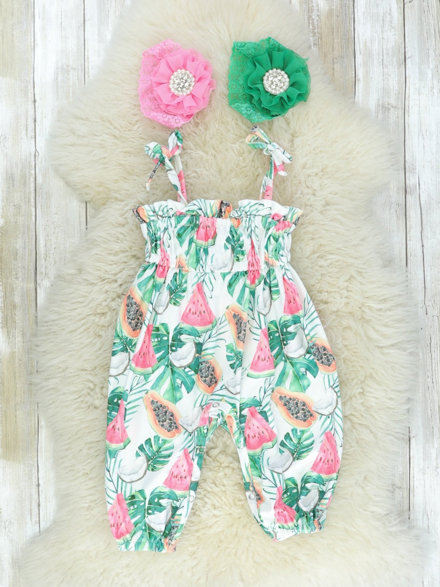 Tropical Watermelon Tank Romper - Marie Nicole Clothing