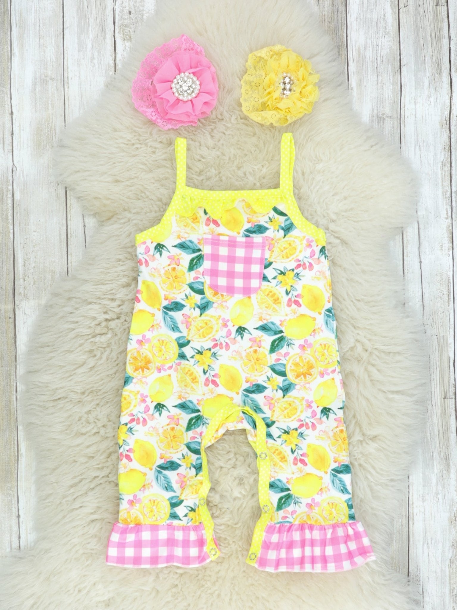 Lemons Tie Romper - Marie Nicole Clothing