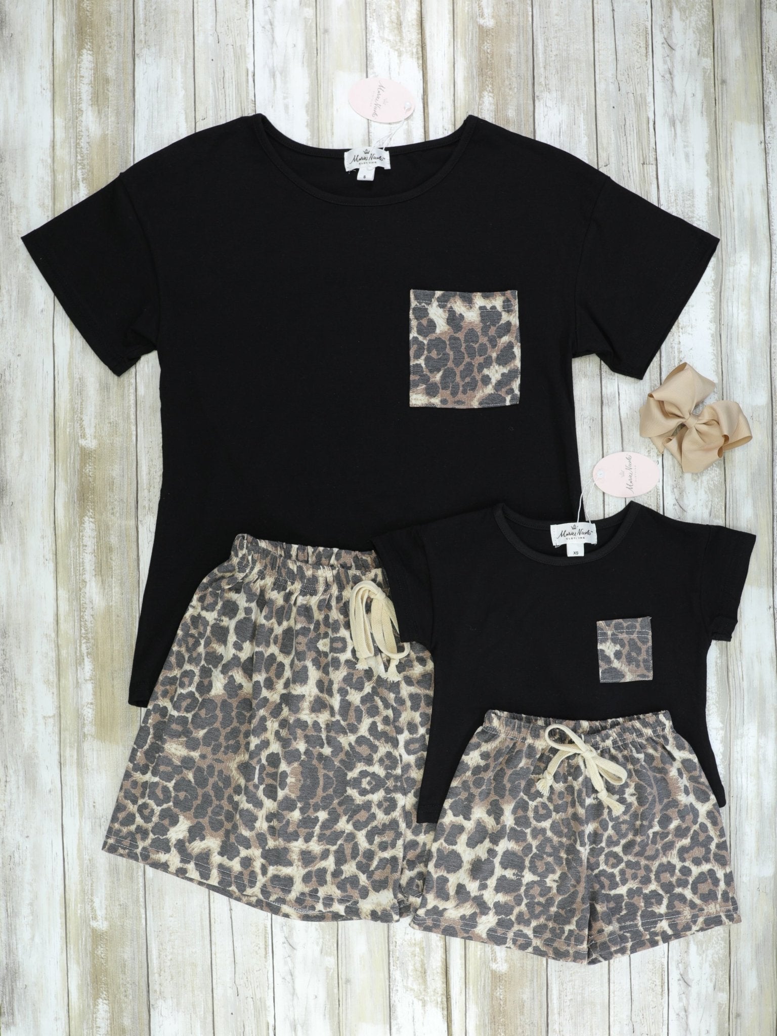 Mom & Me Black Leopard Loungewear Set - Marie Nicole Clothing