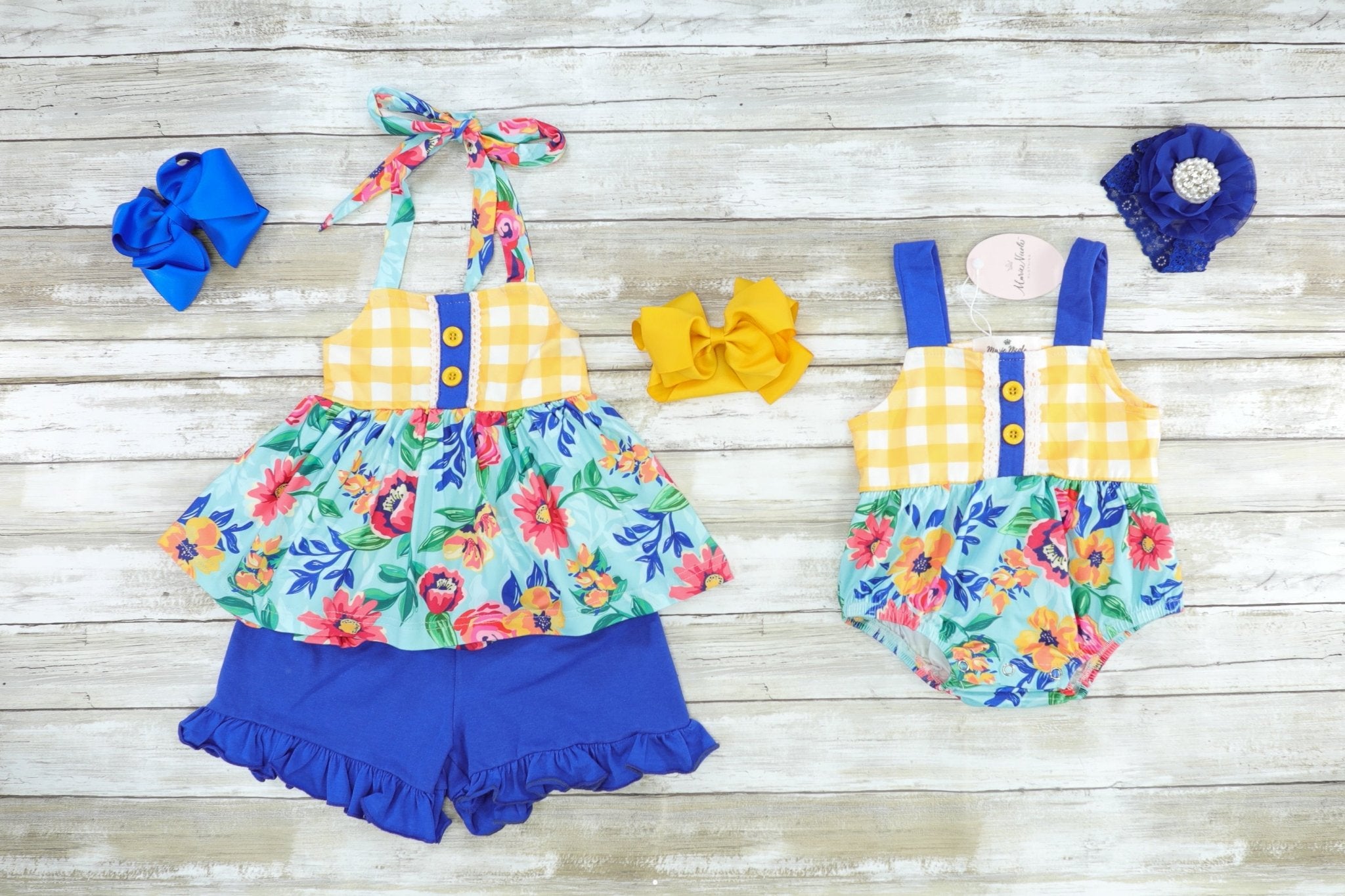 Fun Floral Ruffle Bubble Romper - Marie Nicole Clothing
