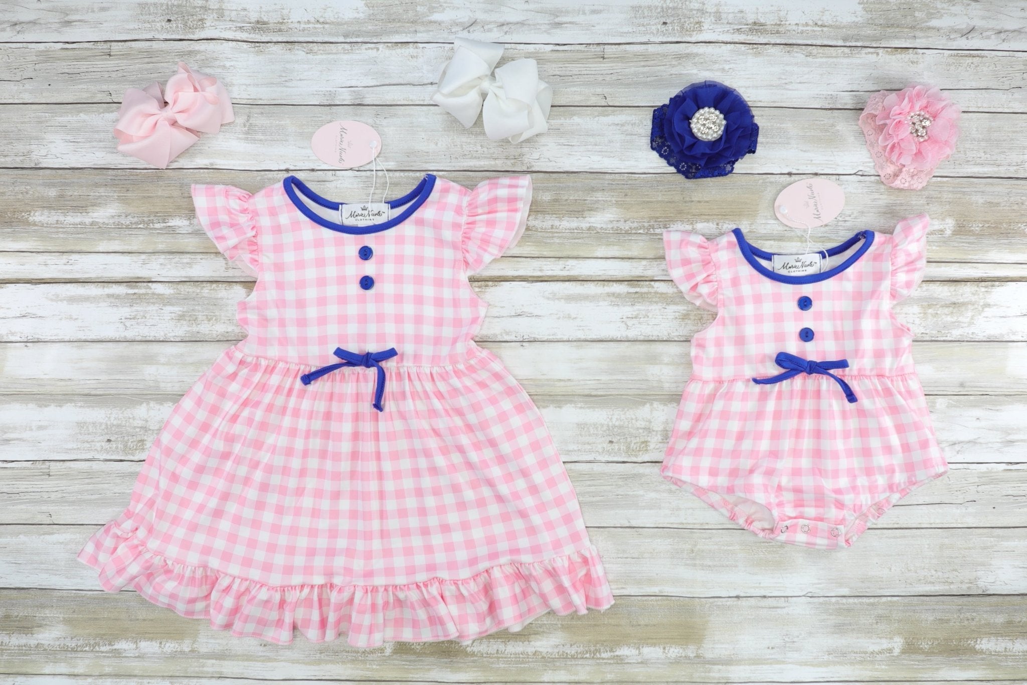 Pink Plaid Ruffle Dress - Marie Nicole Clothing