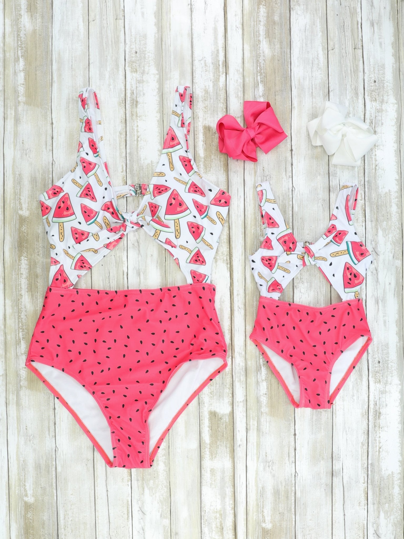 Mom & Me Watermelon Knot One Piece Swimsuit - Marie Nicole Clothing