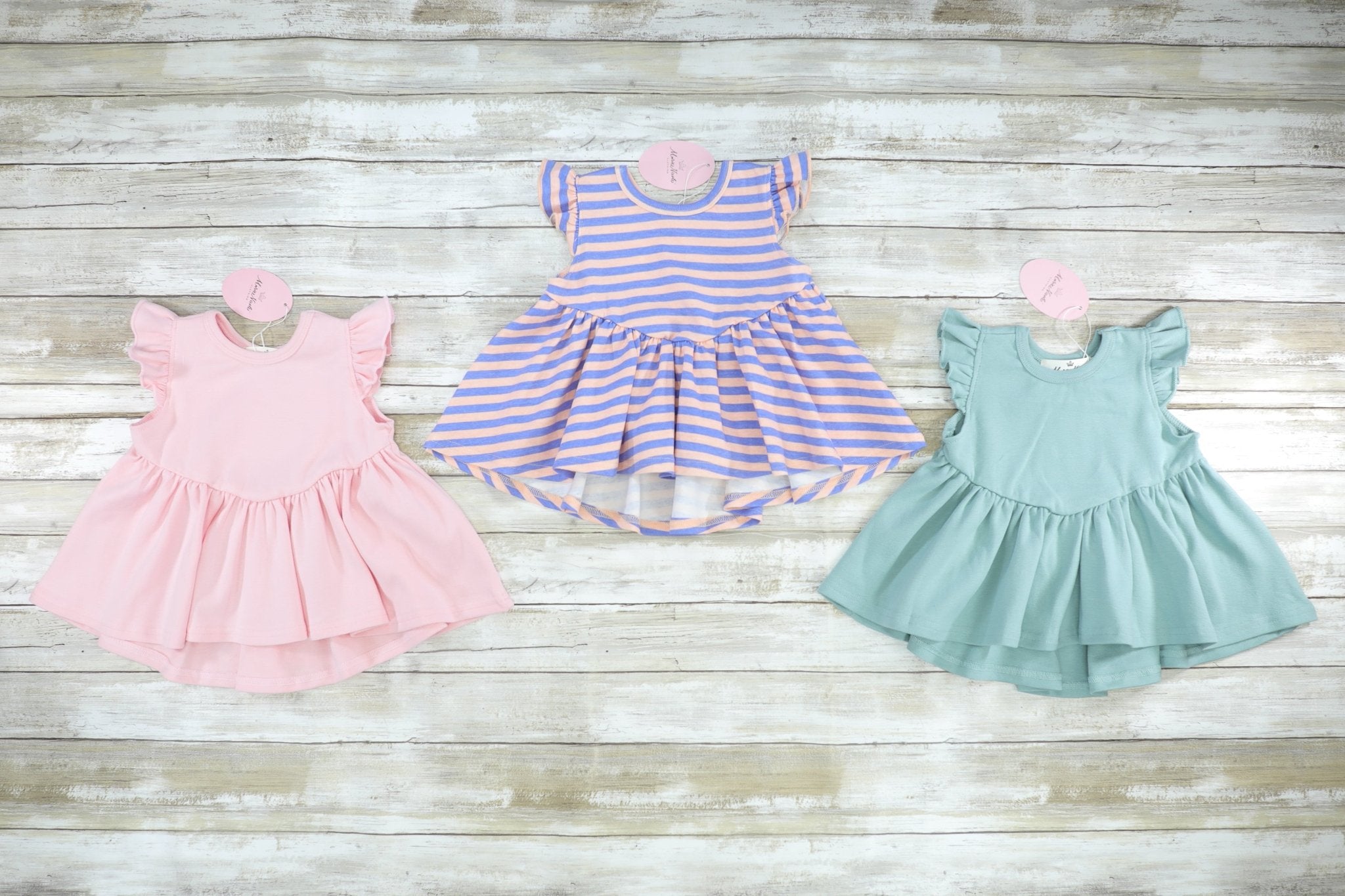 Cotton Hi - Lo Ruffle Top - Nile Blue - Marie Nicole Clothing