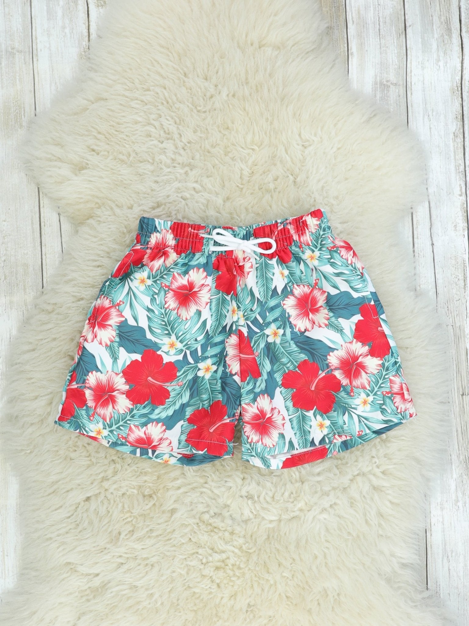Family Red, Pink, & Blue Tropical Floral Swimsuit - Marie Nicole Clothing