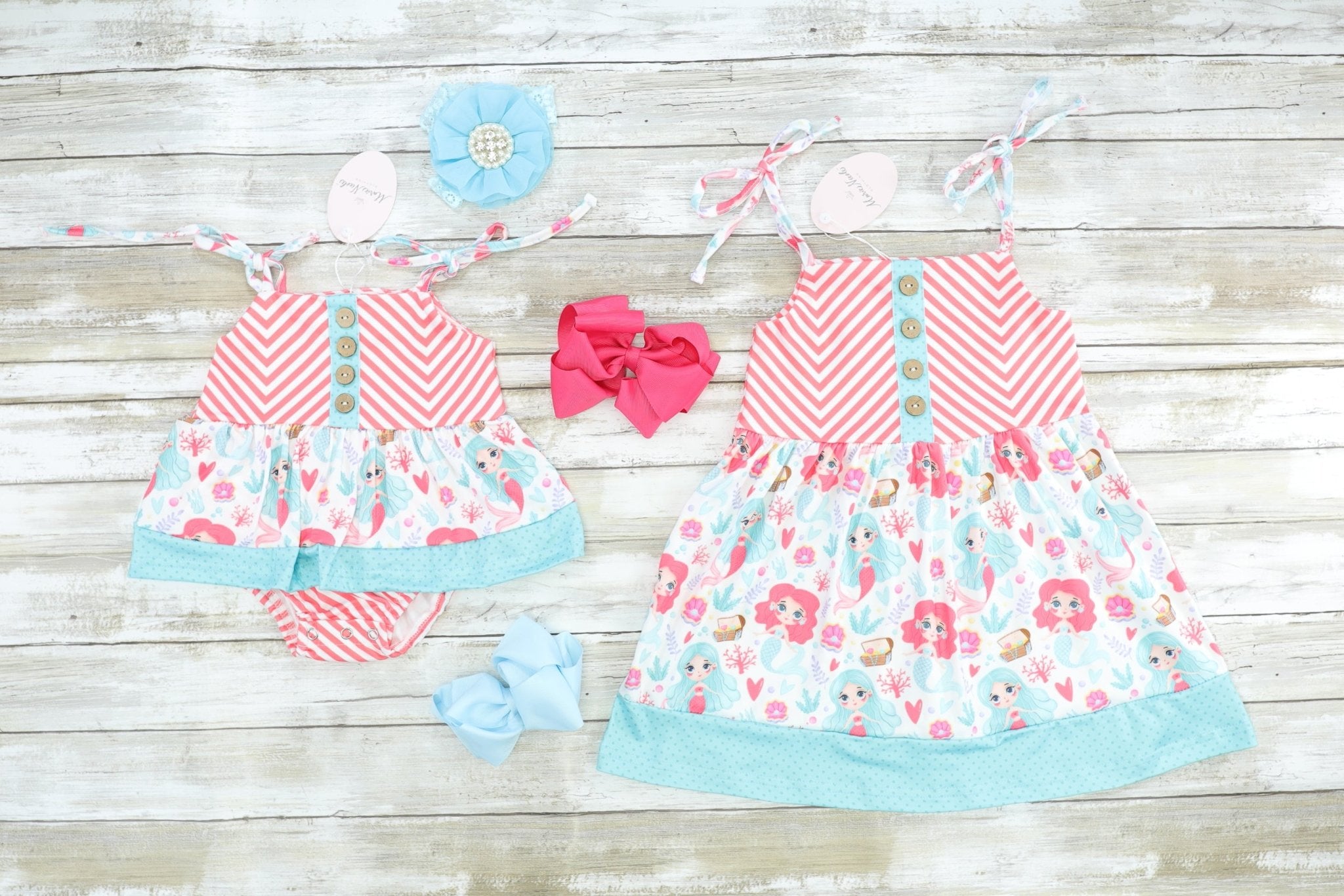 Striped Mermaid Dress - Marie Nicole Clothing