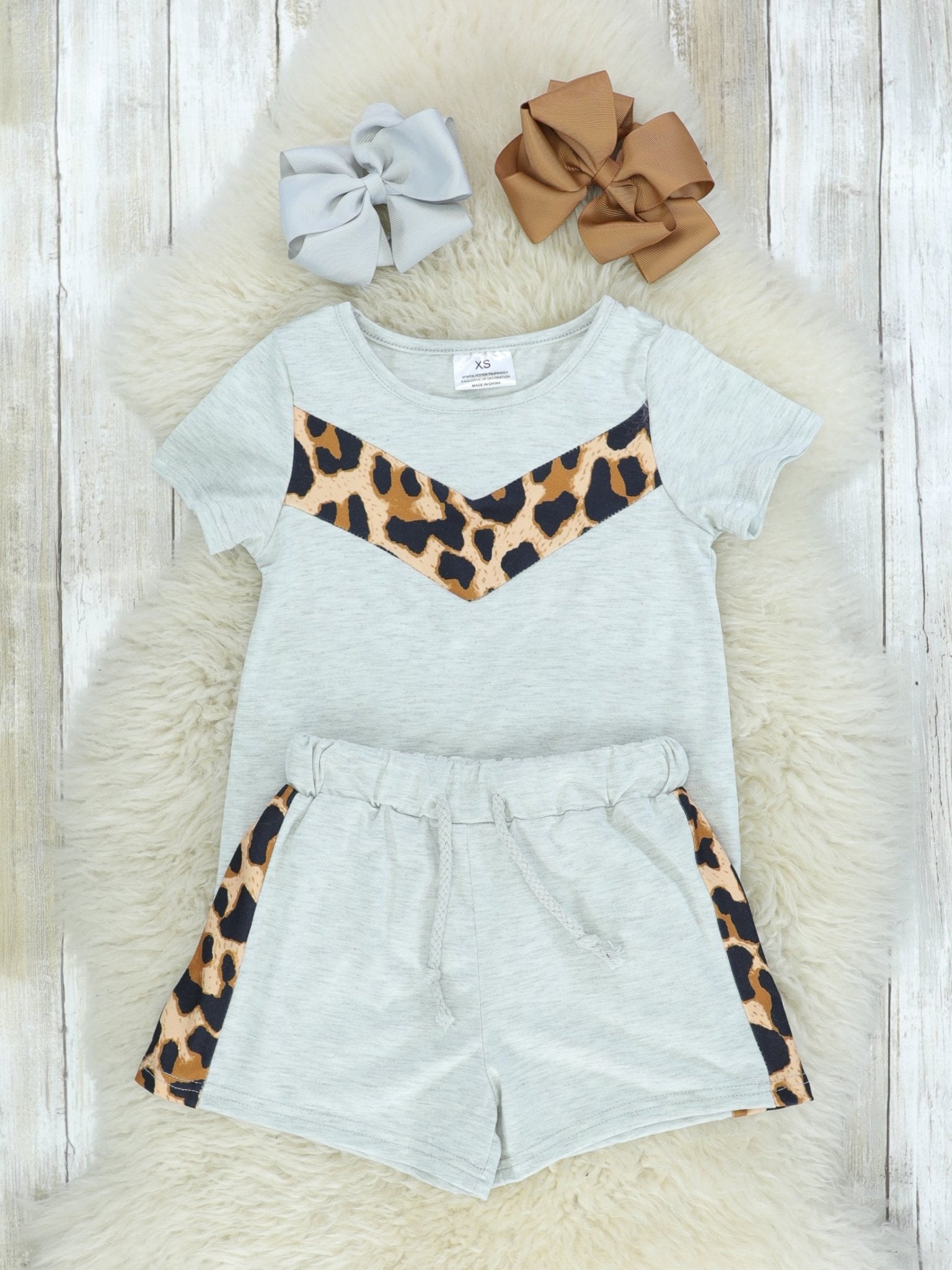 Mom & Me Grey Cheetah Loungewear Set - Marie Nicole Clothing