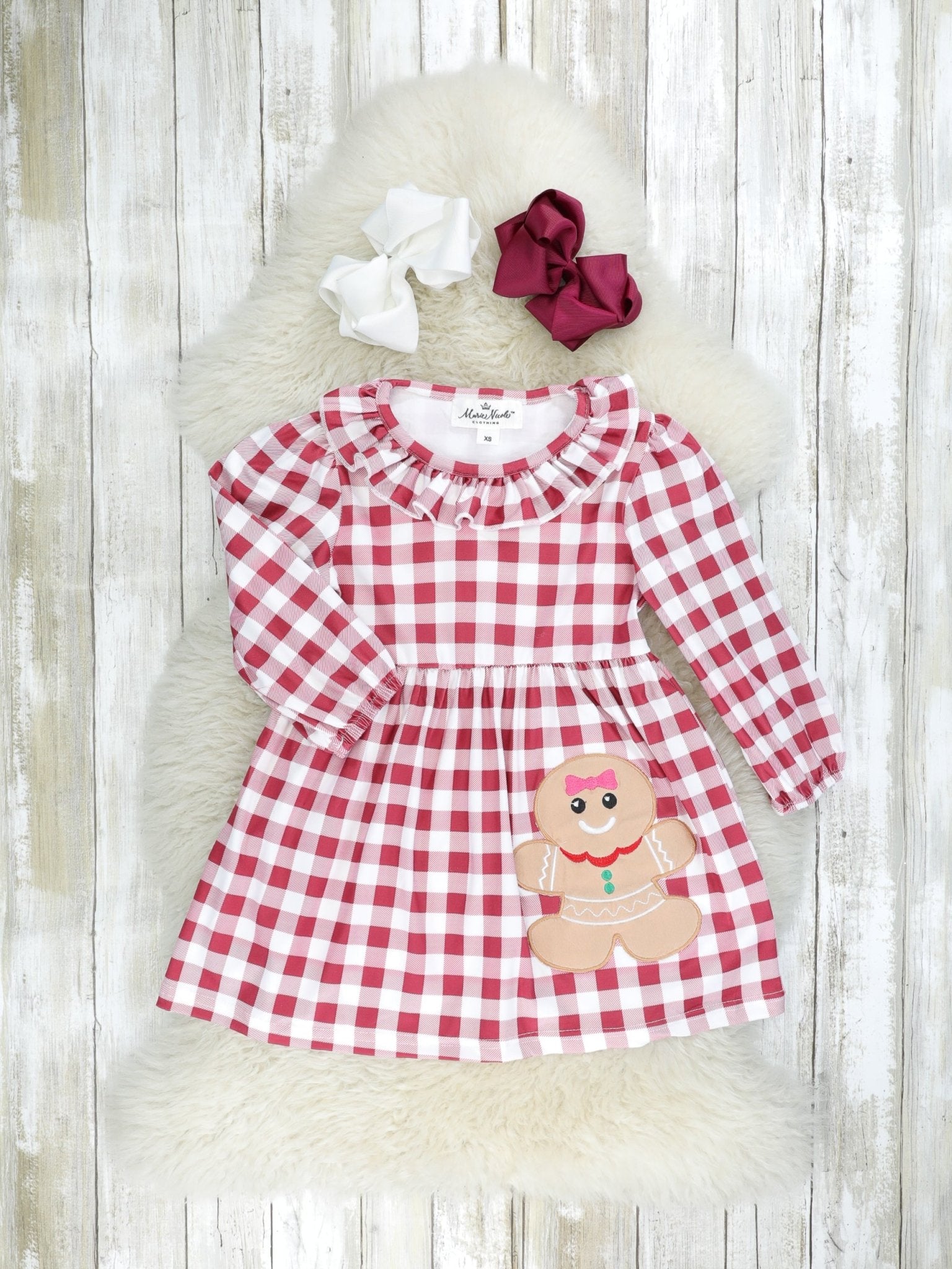 Red Gingham Gingerbread Dress & Vest - Marie Nicole Clothing