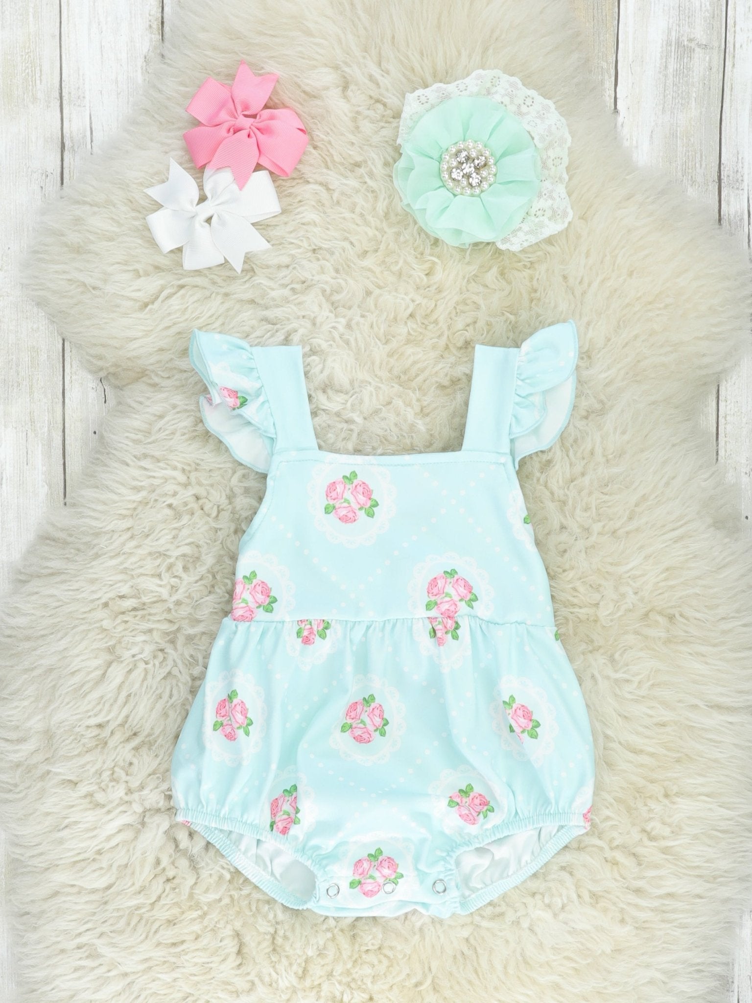 Pink Floral Tie Tank Bubble Romper - Marie Nicole Clothing