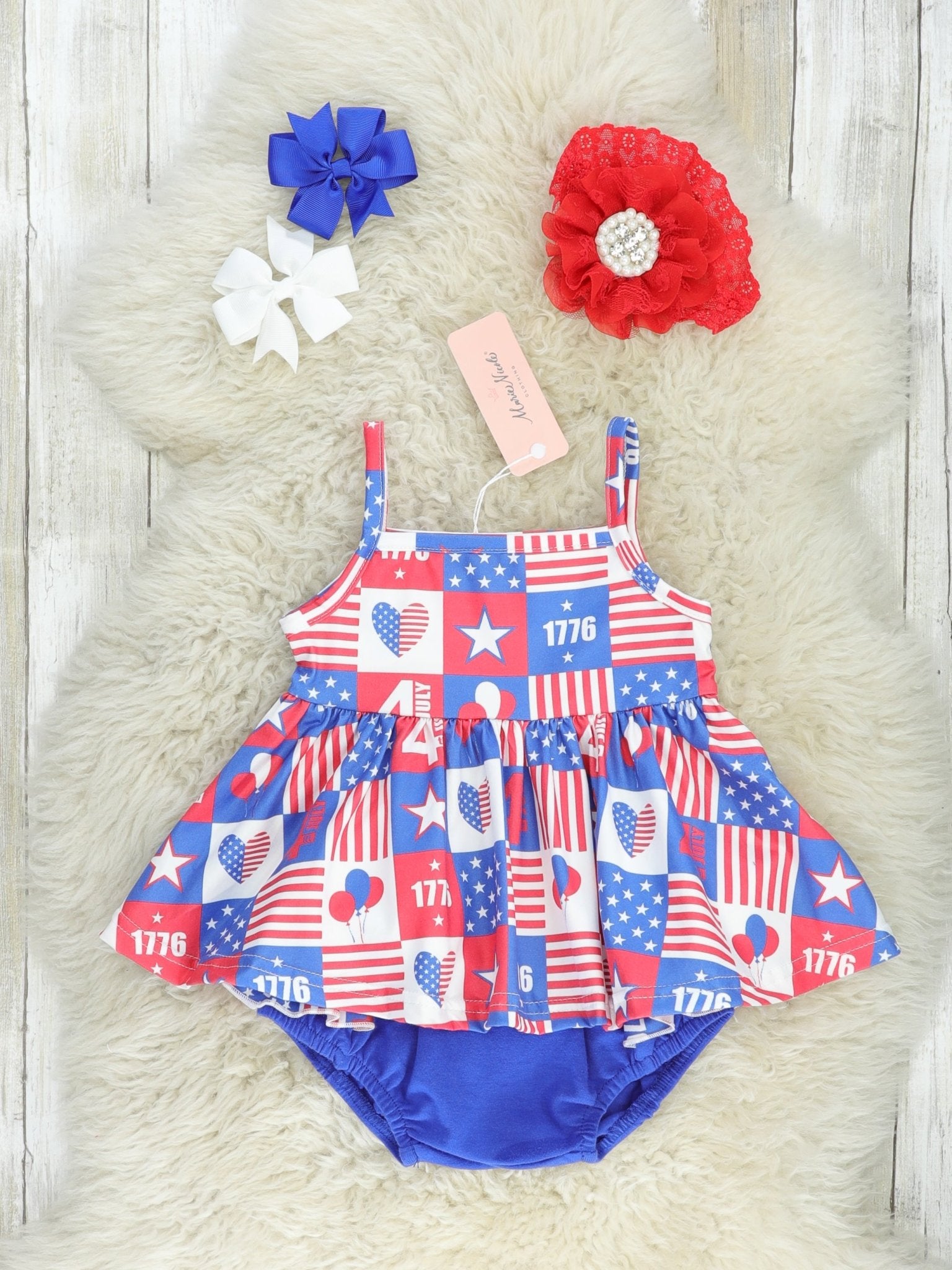 July 4th Ruffle Bloomers Outfit - Marie Nicole Clothing