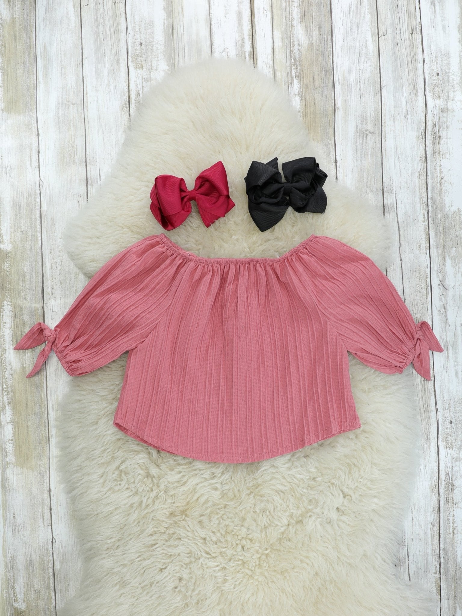 Dusty Rose Bow Top - Marie Nicole Clothing