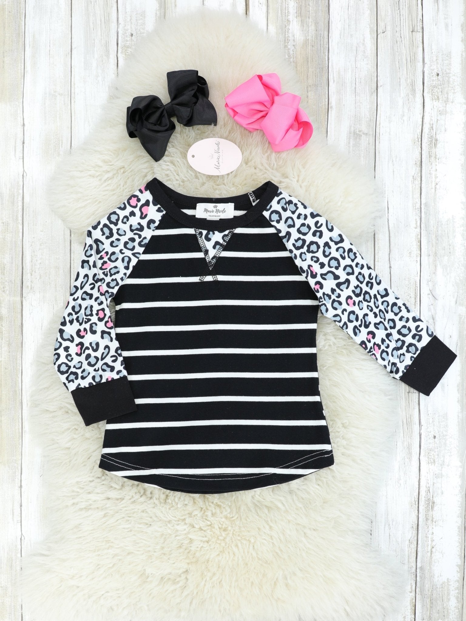 Leopard Striped Shirt - Marie Nicole Clothing