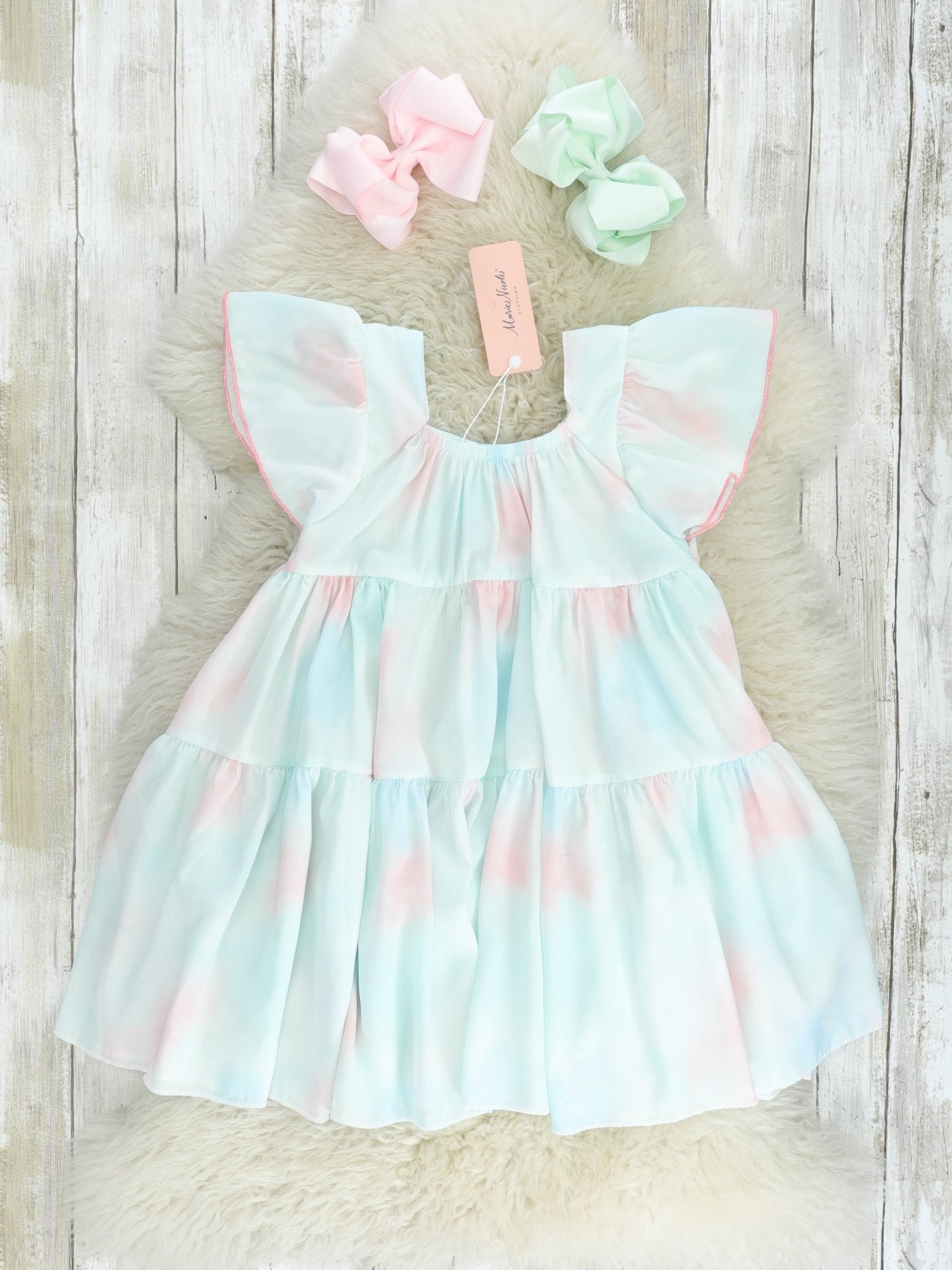 Pink & Blue Tie Dye Dress – Marie Nicole Clothing