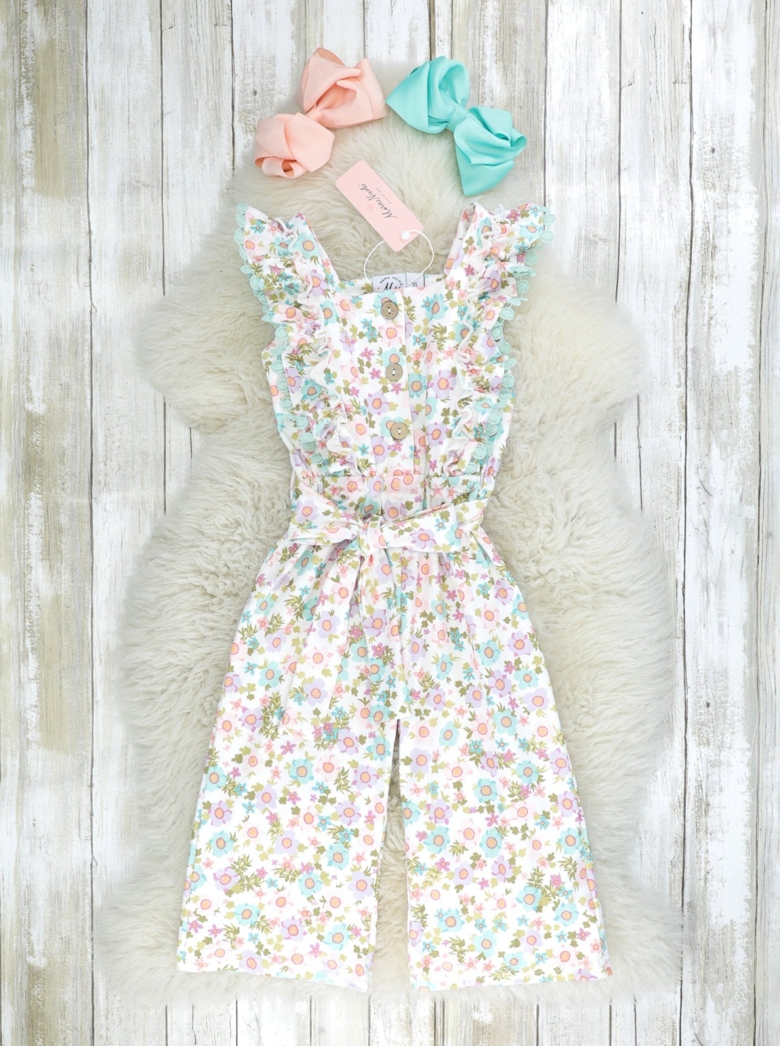 Purple Poppy Flutter Sleeve Jumpsuit - Marie Nicole Clothing