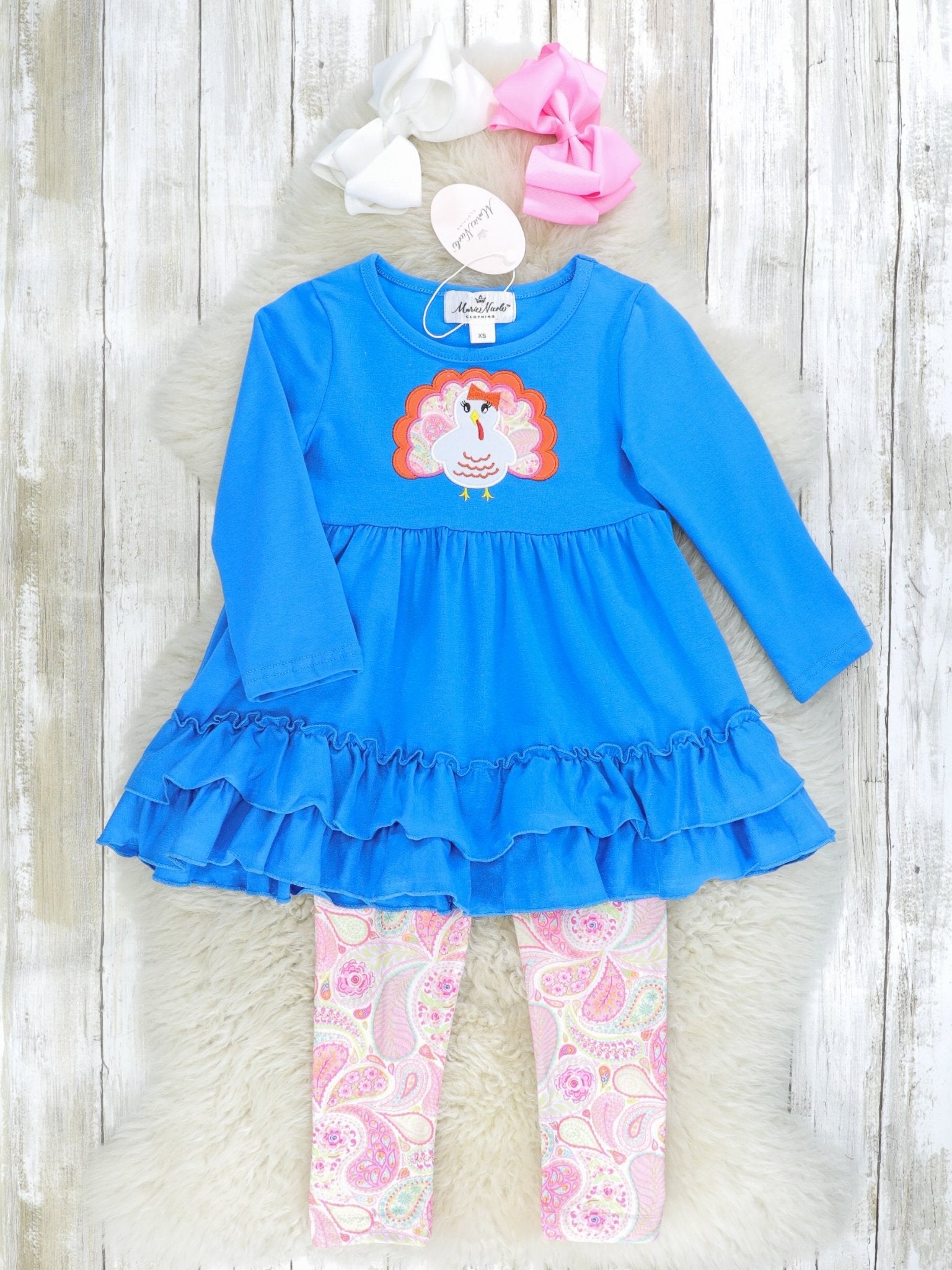 Blue & Pink Paisley Turkey 3 - Piece Set - Marie Nicole Clothing