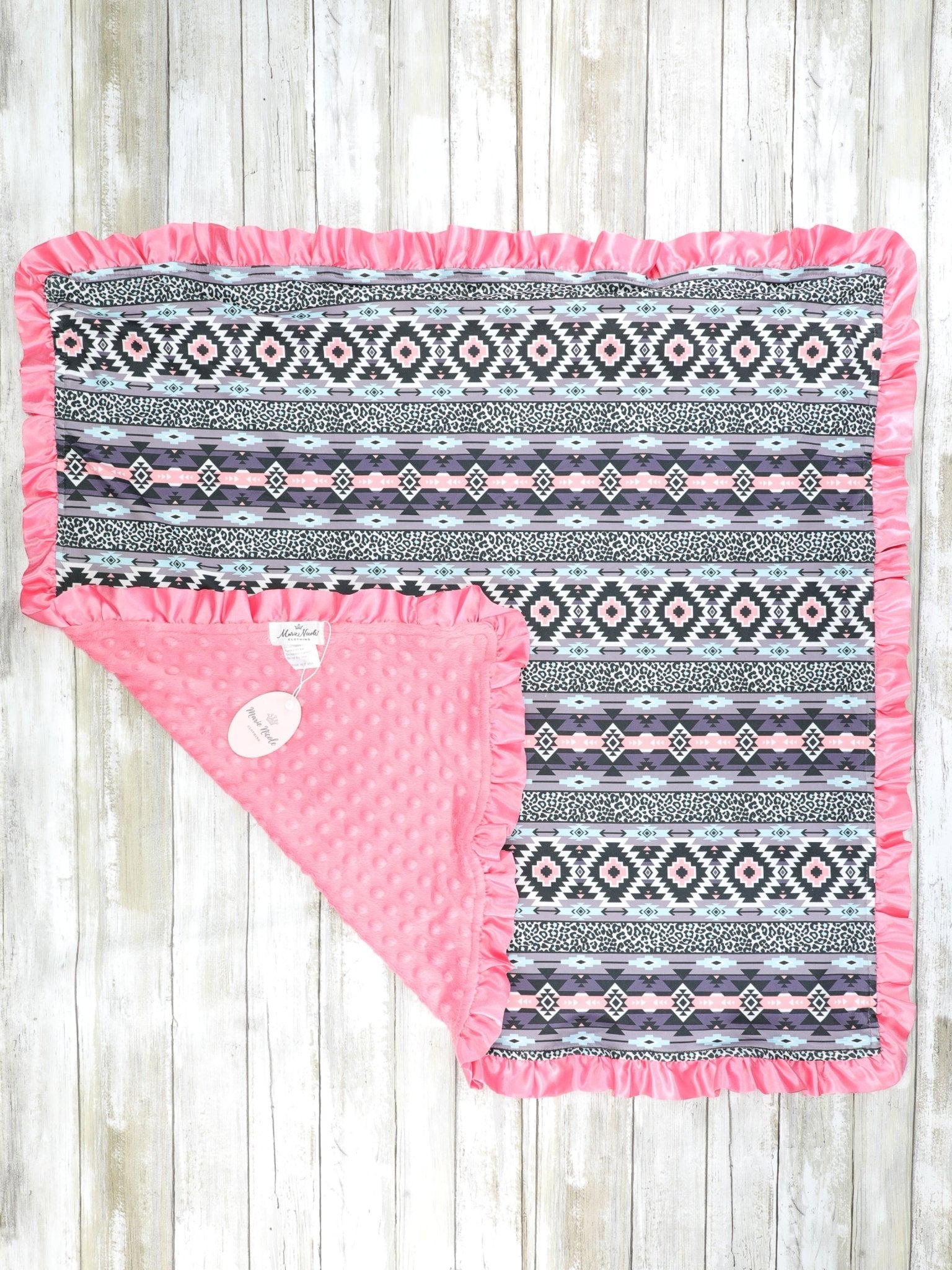 Pink Western Mink Blanket - Marie Nicole Clothing