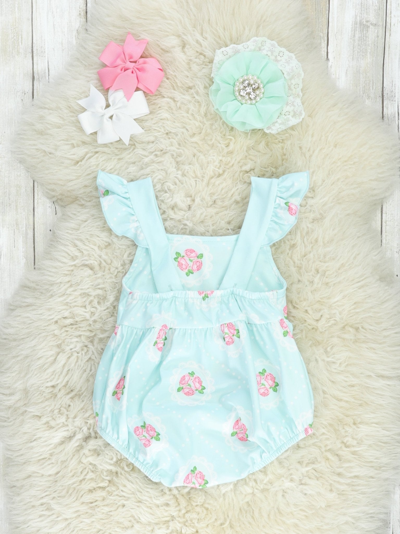 Pink Floral Tie Tank Bubble Romper - Marie Nicole Clothing