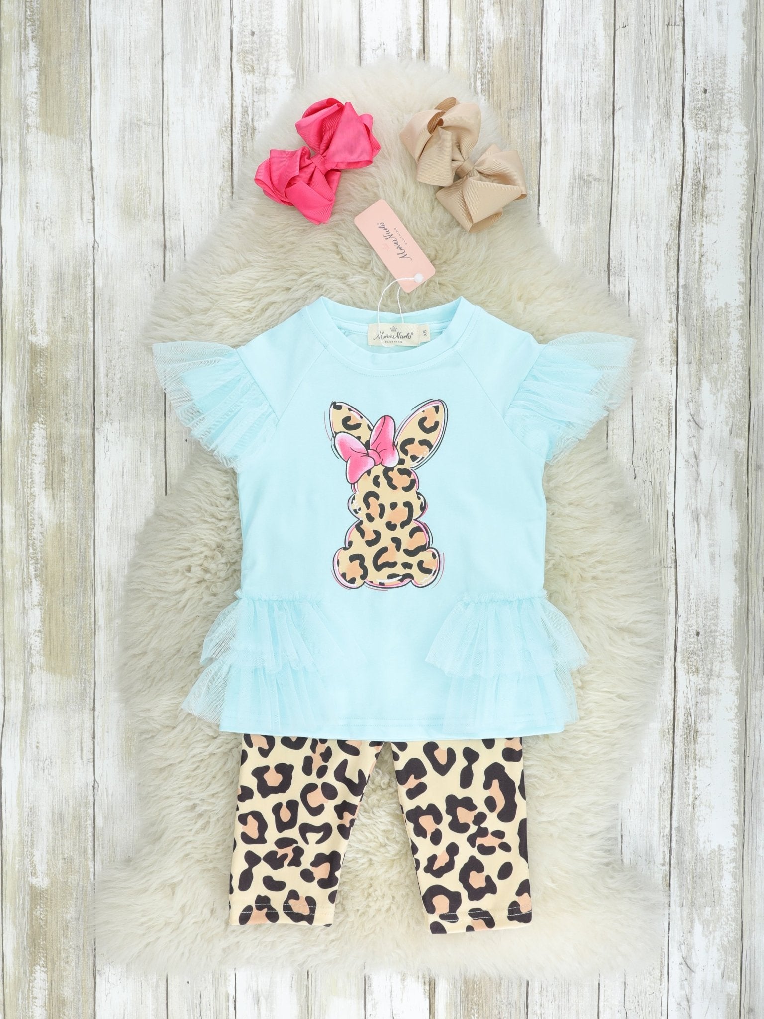 Blue Leopard Bunny Tulle Outfit - Marie Nicole Clothing