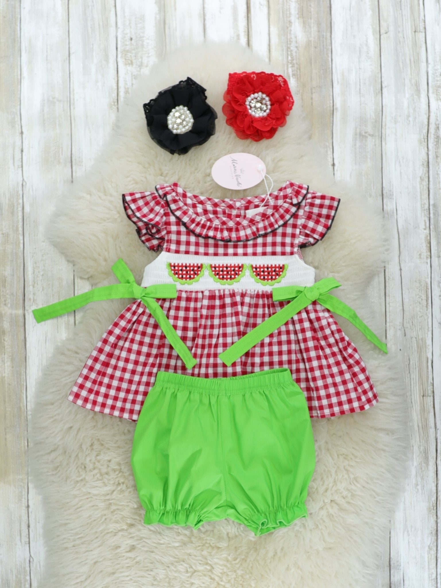 Smocked Watermelon Tunic & Shorts Outfit - Marie Nicole Clothing