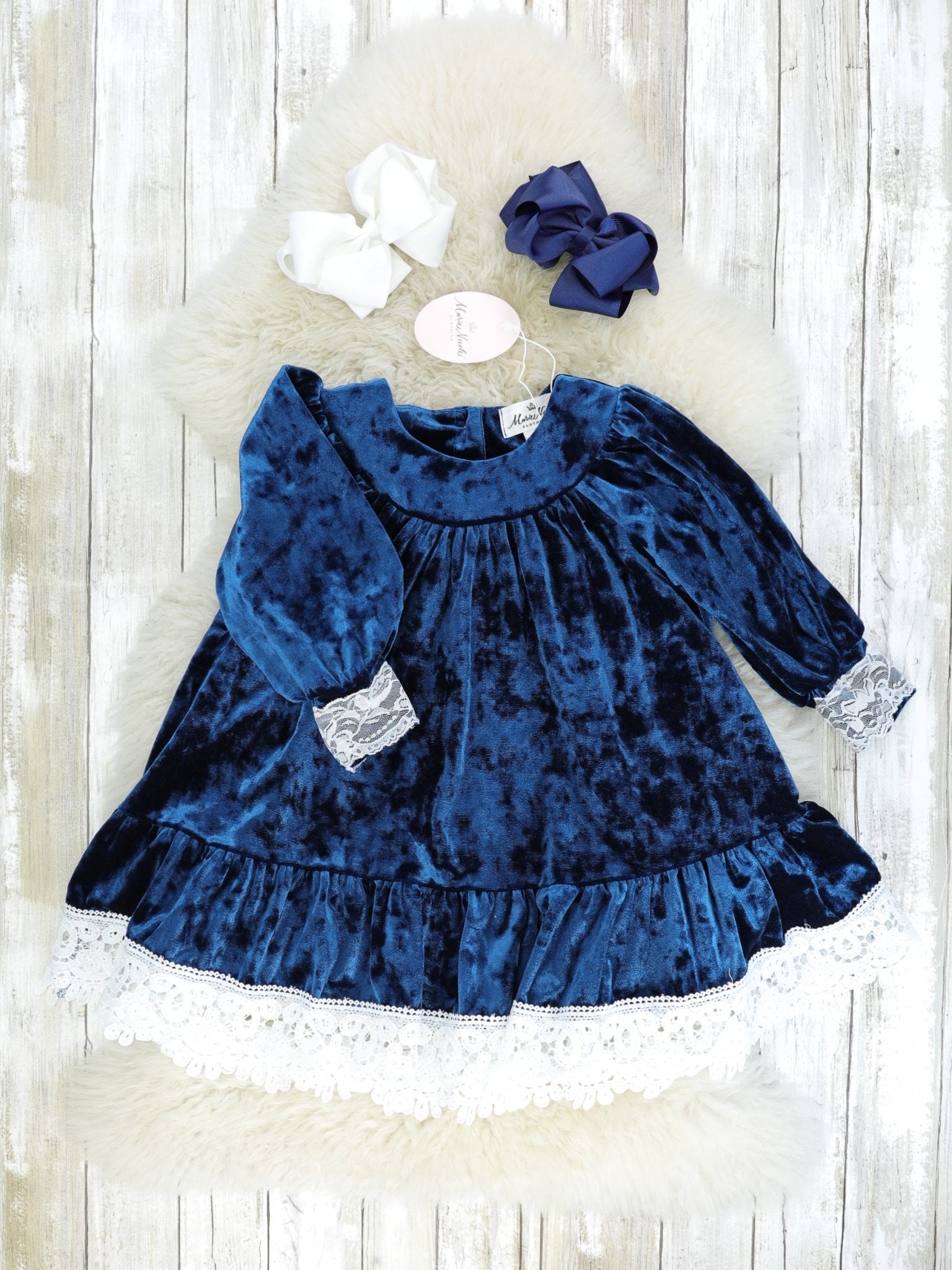 chinese dress ladies Midnight Blue Velvet Lace Dress – Marie Nicole Clothing