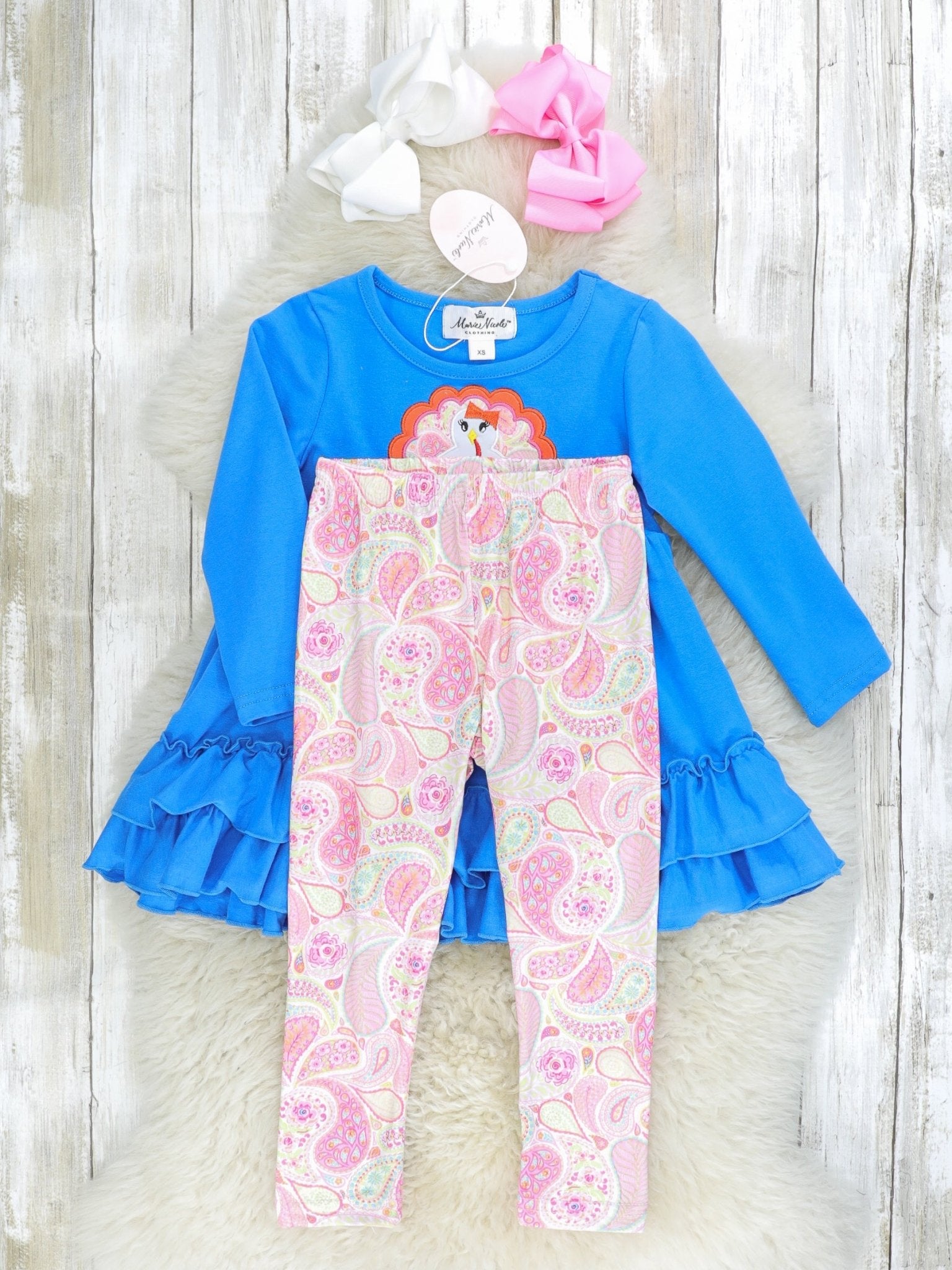 Blue & Pink Paisley Turkey 3 - Piece Set - Marie Nicole Clothing
