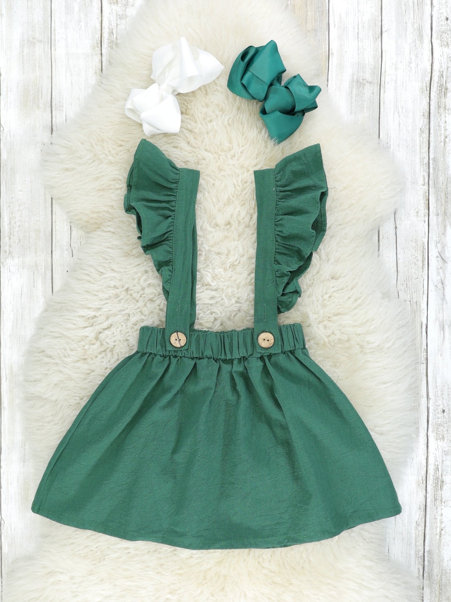 Vintage Green Suspender Skirt Set - Marie Nicole Clothing