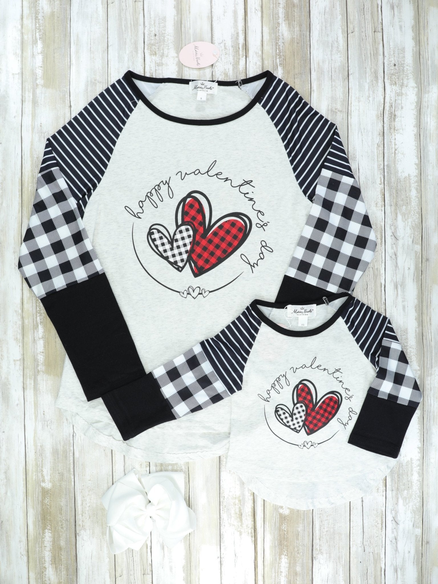 Mom & Me Happy Valentine's Day Plaid Collection - Marie Nicole Clothing