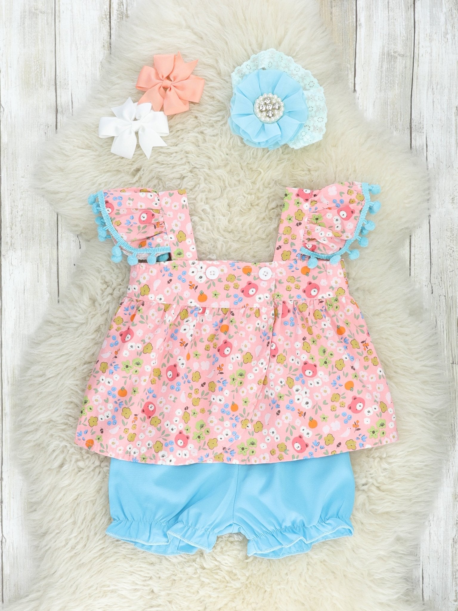 Ditsy Floral Ruffle Top & Bloomers Outfit - Marie Nicole Clothing