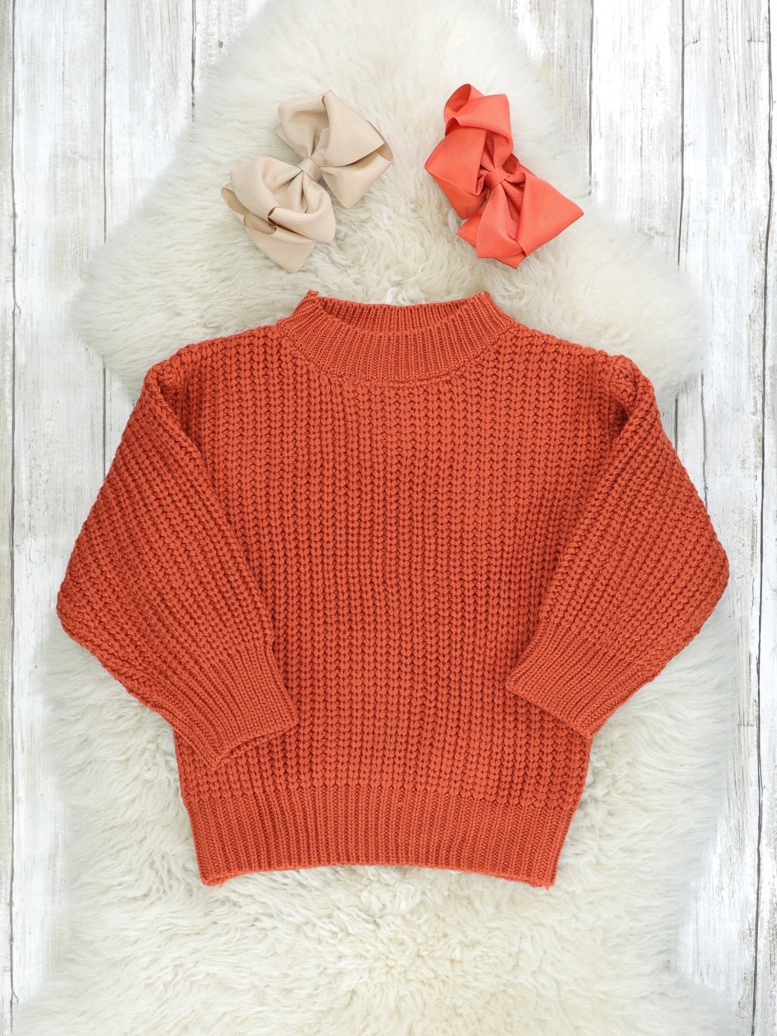 Mom & Me Burnt Orange Sweater - Marie Nicole Clothing