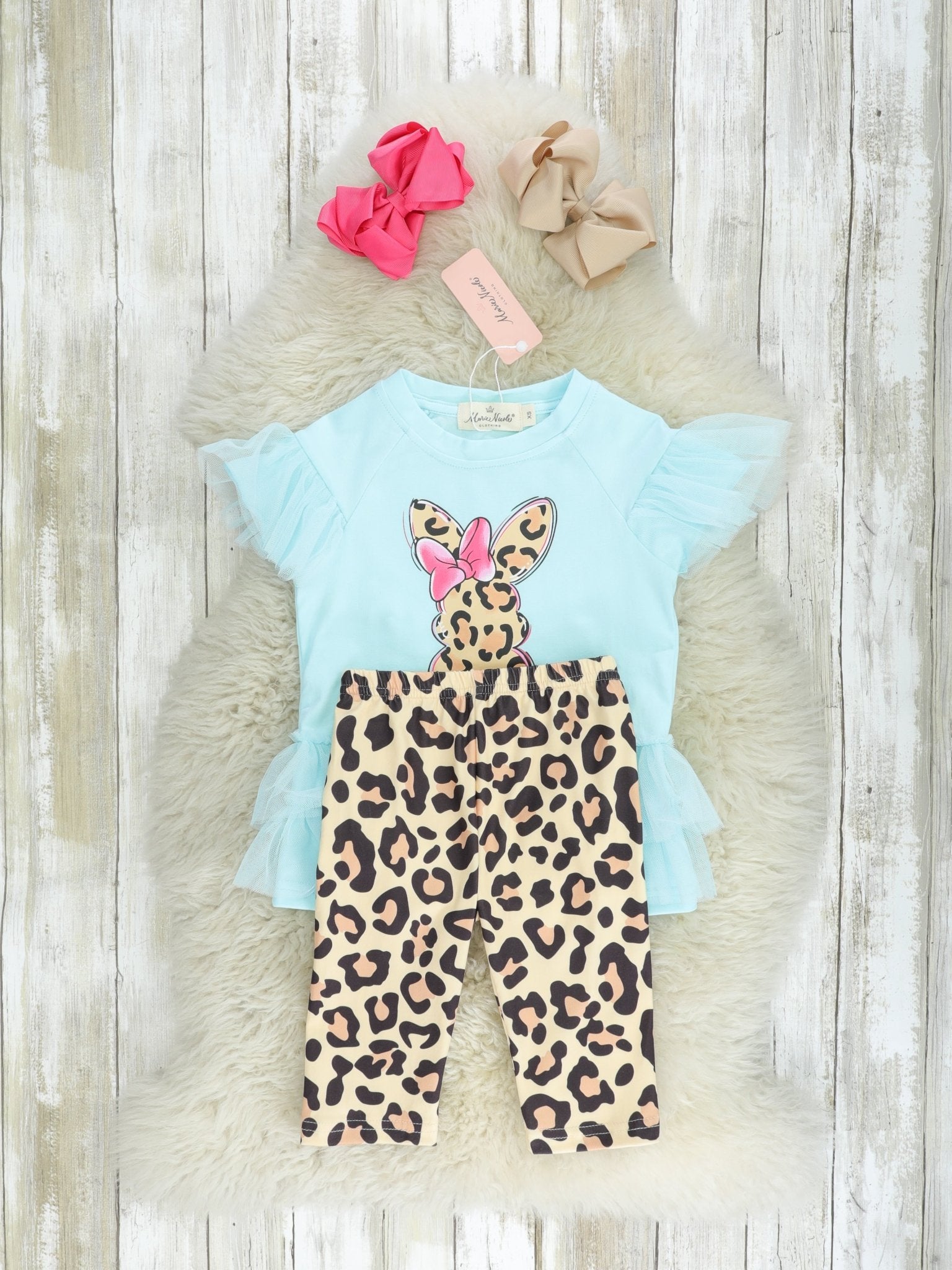 Blue Leopard Bunny Tulle Outfit - Marie Nicole Clothing