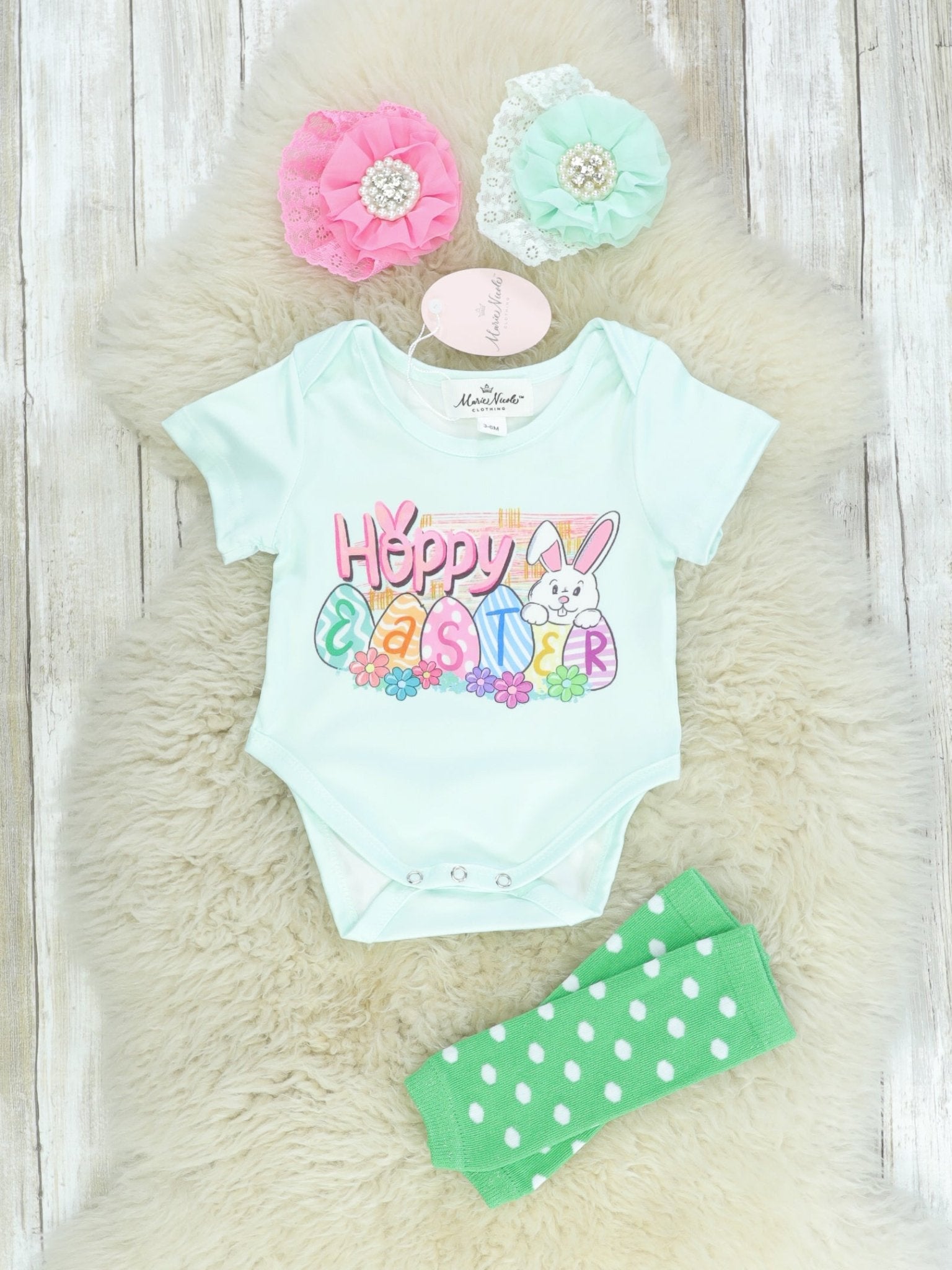 Happy Easter Onesie & Leg Warmer Set - Marie Nicole Clothing