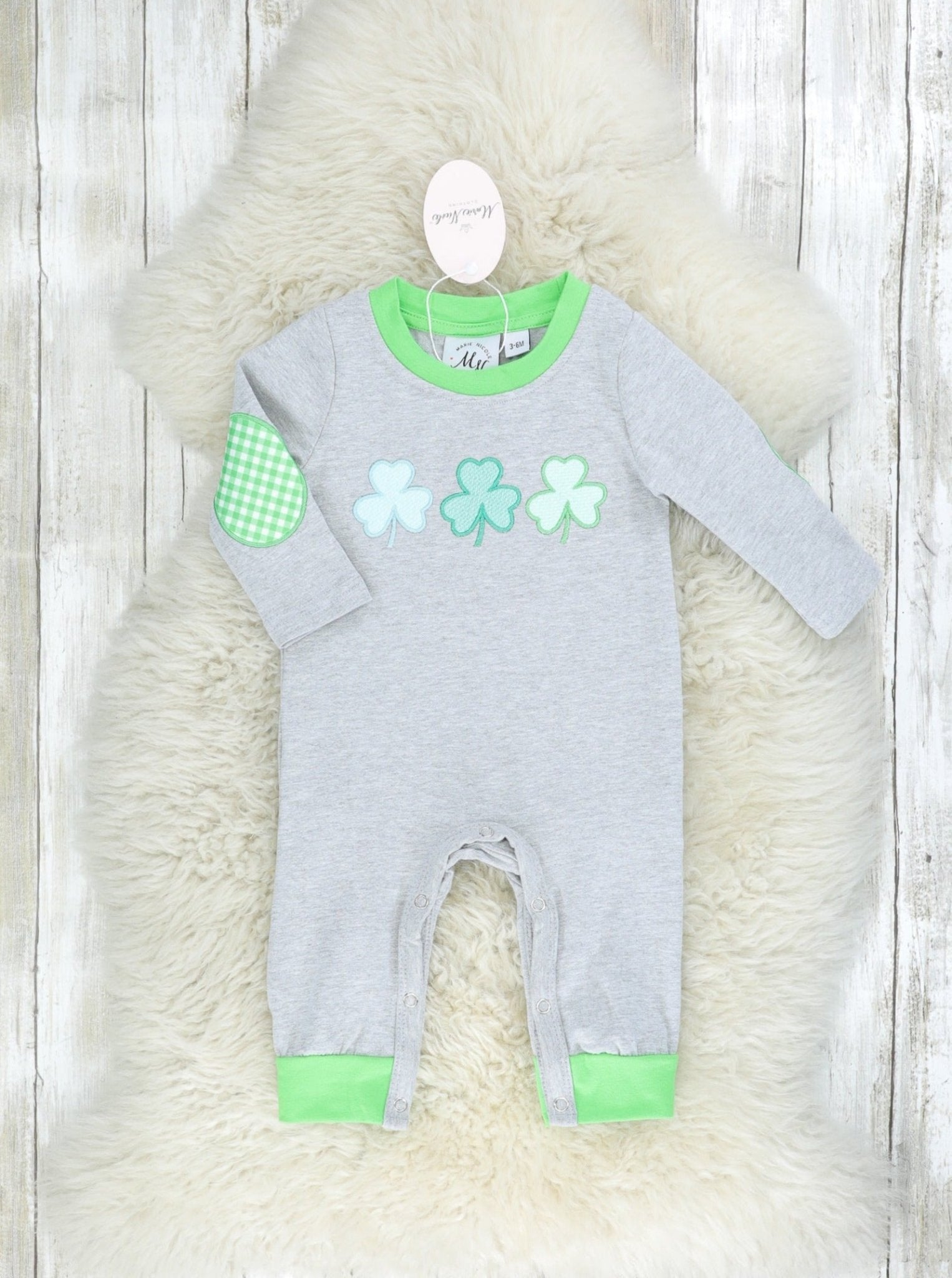 Grey Clover Romper - Marie Nicole Clothing