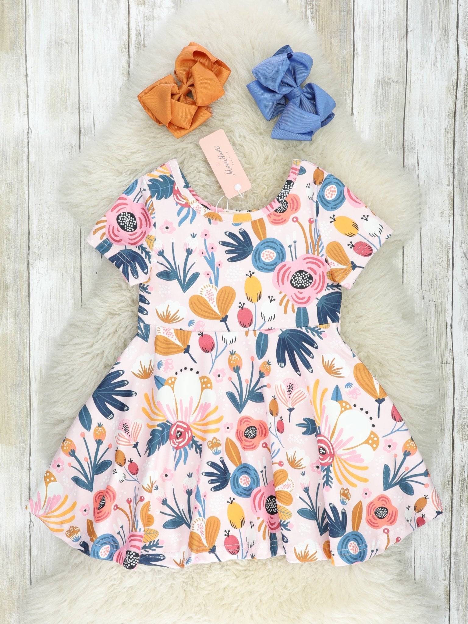 Pink Rose Swing Dress - Marie Nicole Clothing