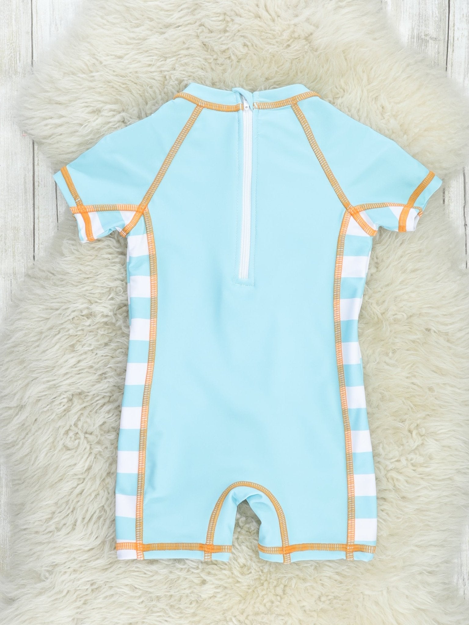 Light Blue Sailboat Rash Guard Swimsuit - Marie Nicole Clothing