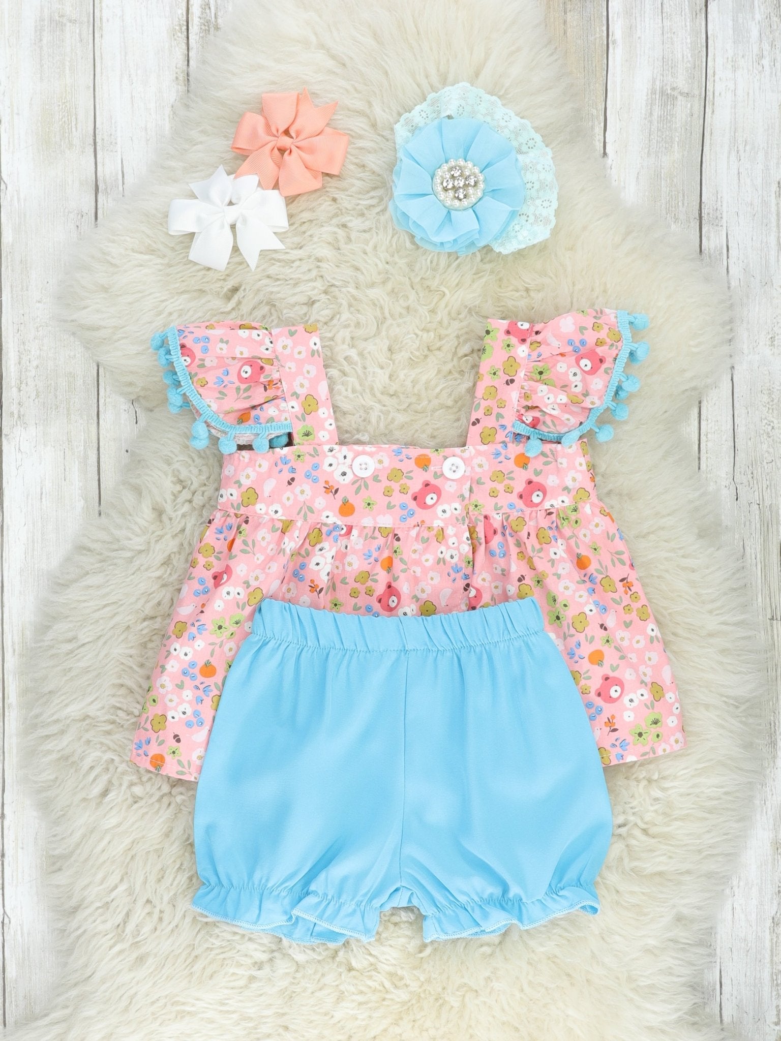 Ditsy Floral Ruffle Top & Bloomers Outfit - Marie Nicole Clothing